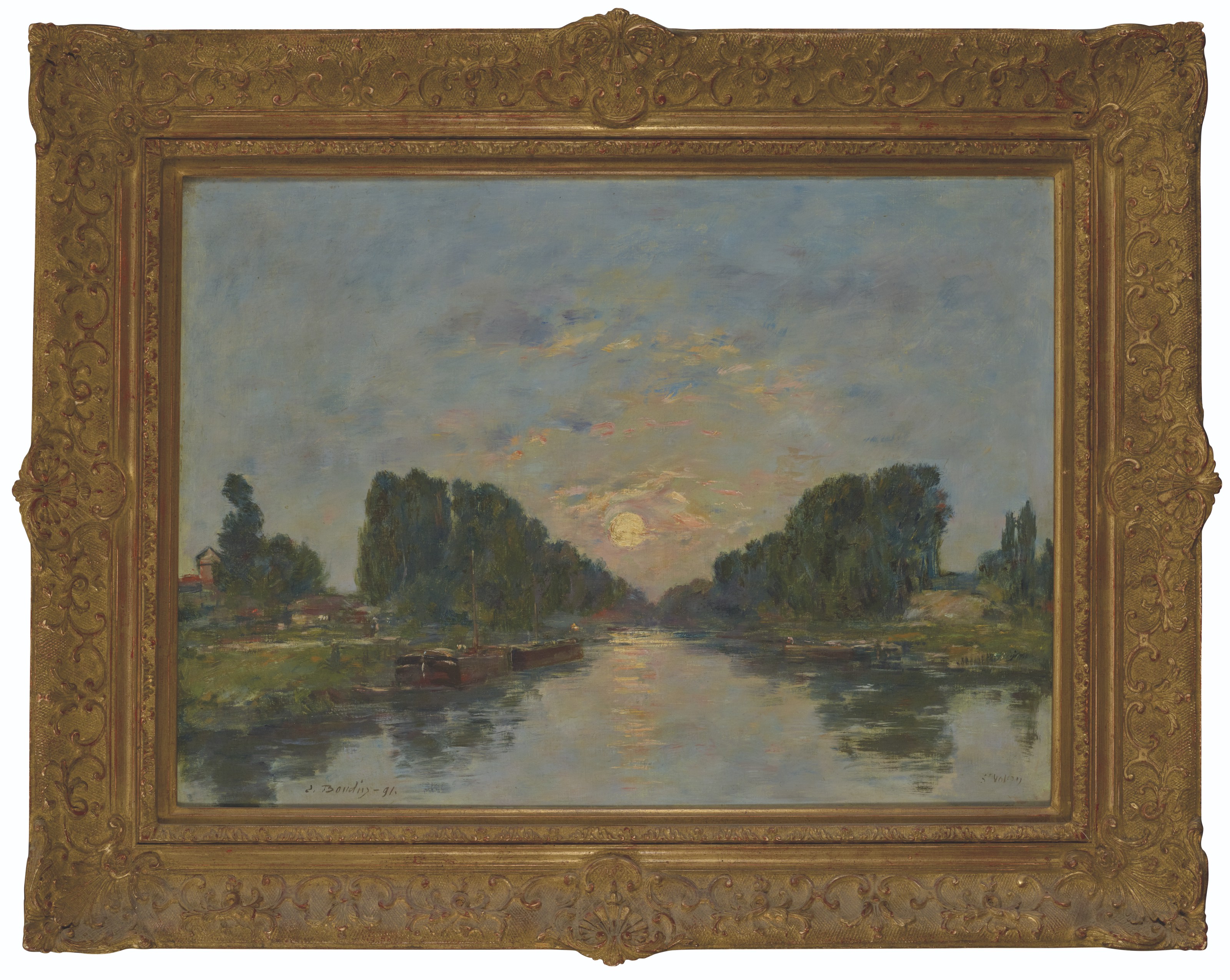Eugène Boudin — Сен-Валери-сюр-Сомм. Эффект луны на канале, изображение 2