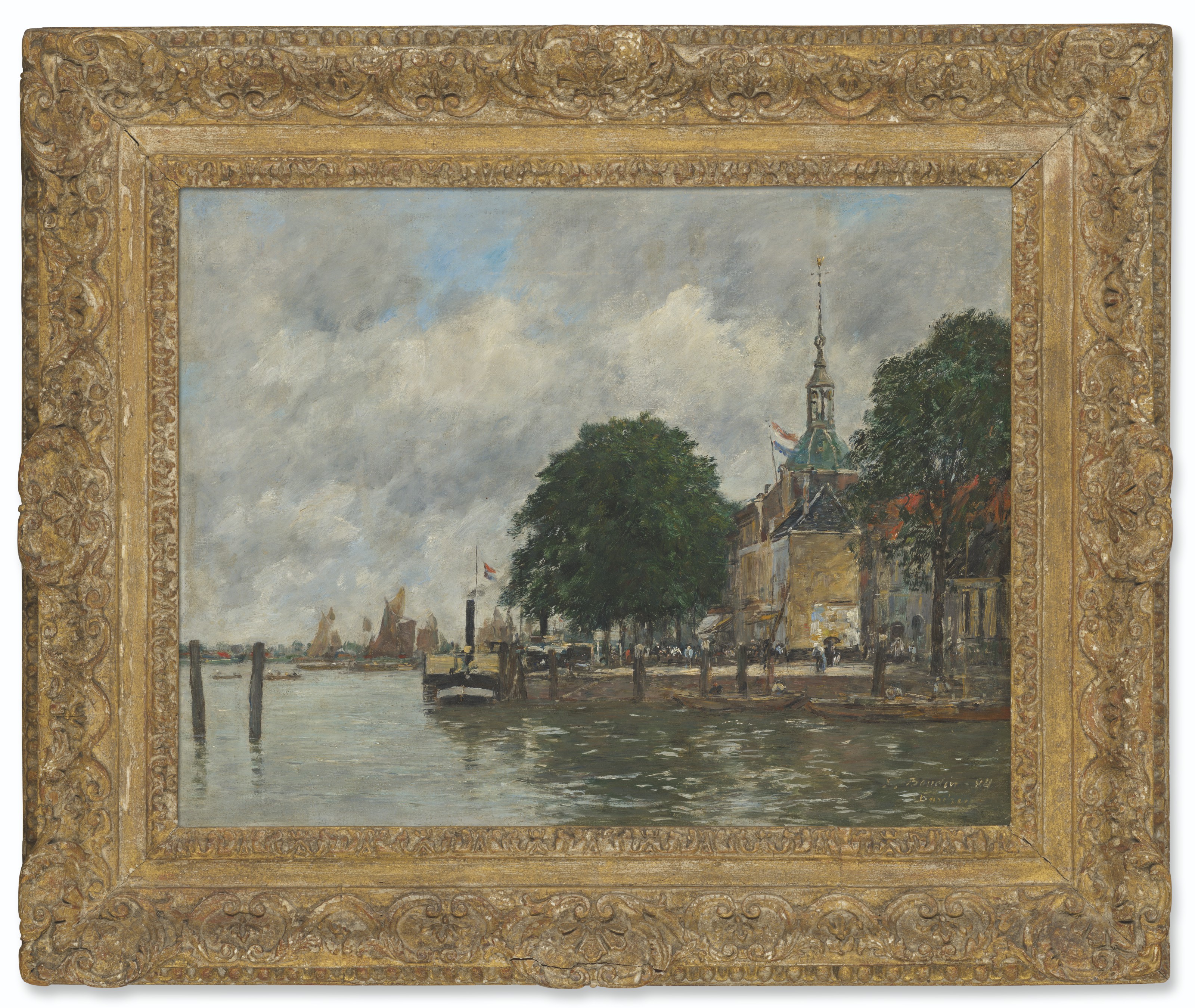 Eugène Boudin — Дордрехт. На набережной порта, изображение 2