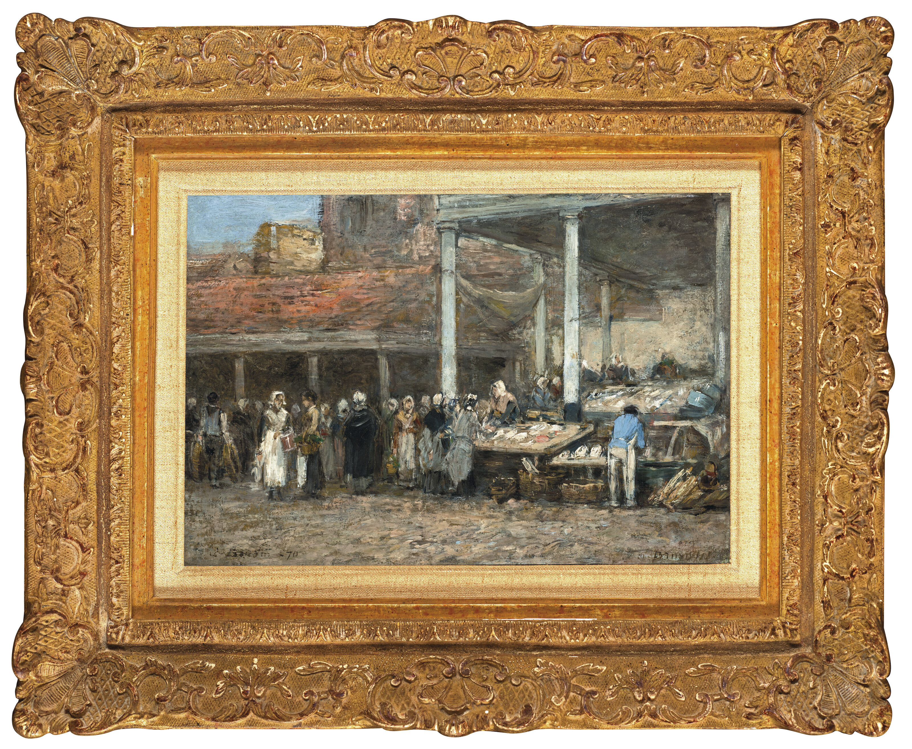 Eugène Boudin — Старинный рынок пуассонов в Брюсселе, изображение 2