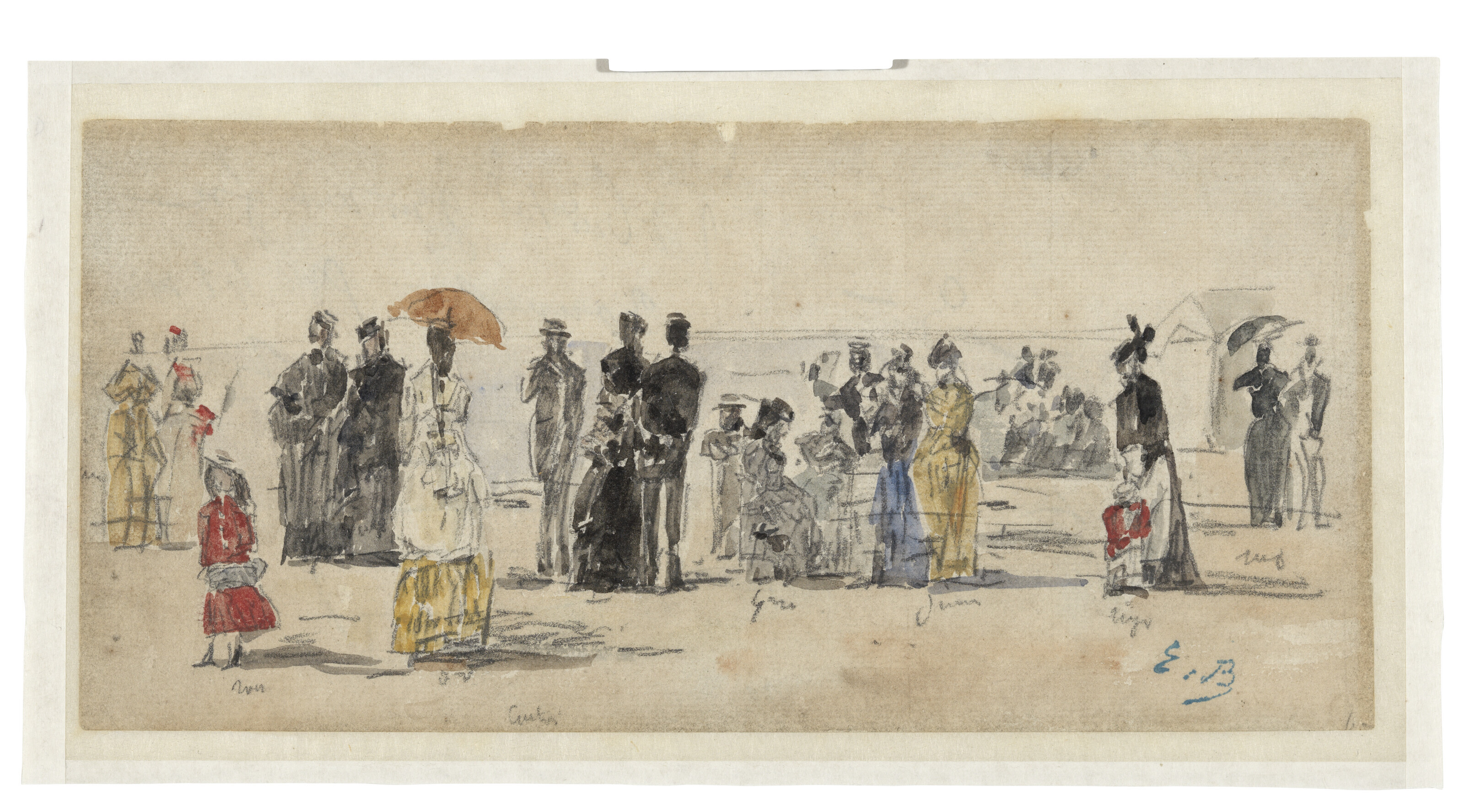 Eugène Boudin — Кринолины на пляже, изображение 2