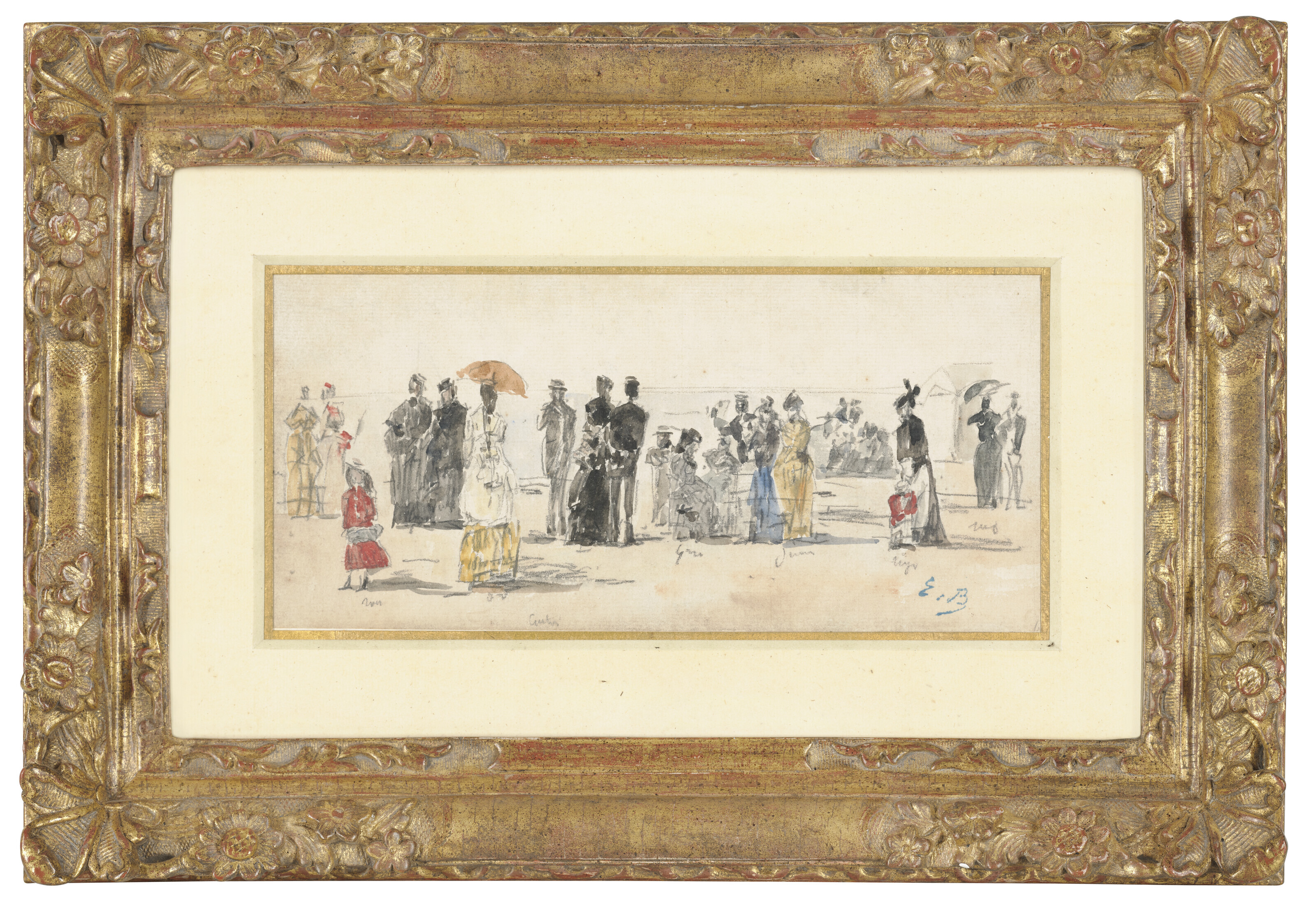 Eugène Boudin — Кринолины на пляже, изображение 4