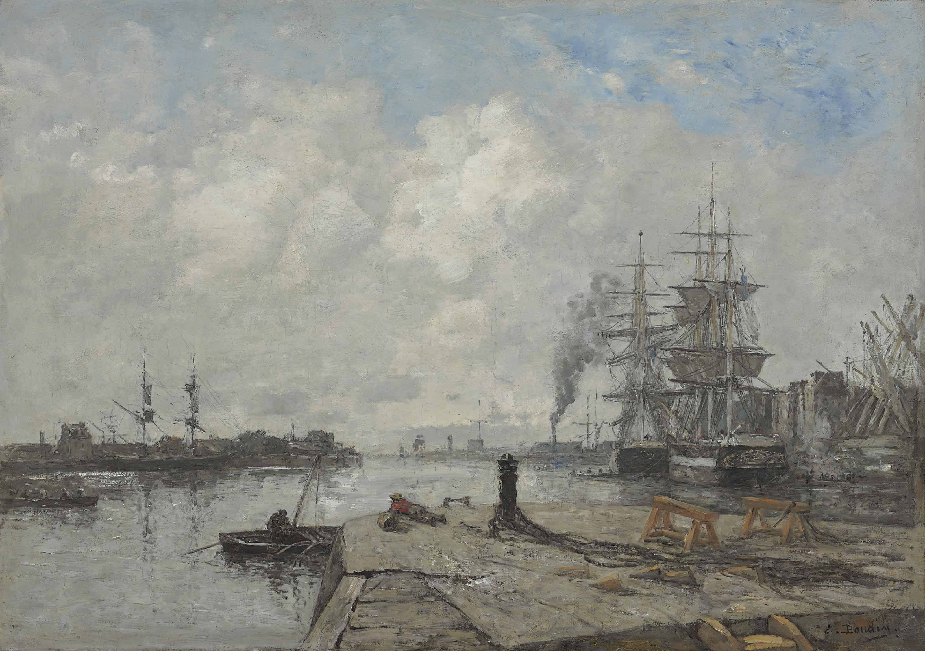 Eugène Boudin — Булонь-сюр-Мер, ле-порт, набережная Аккостаж