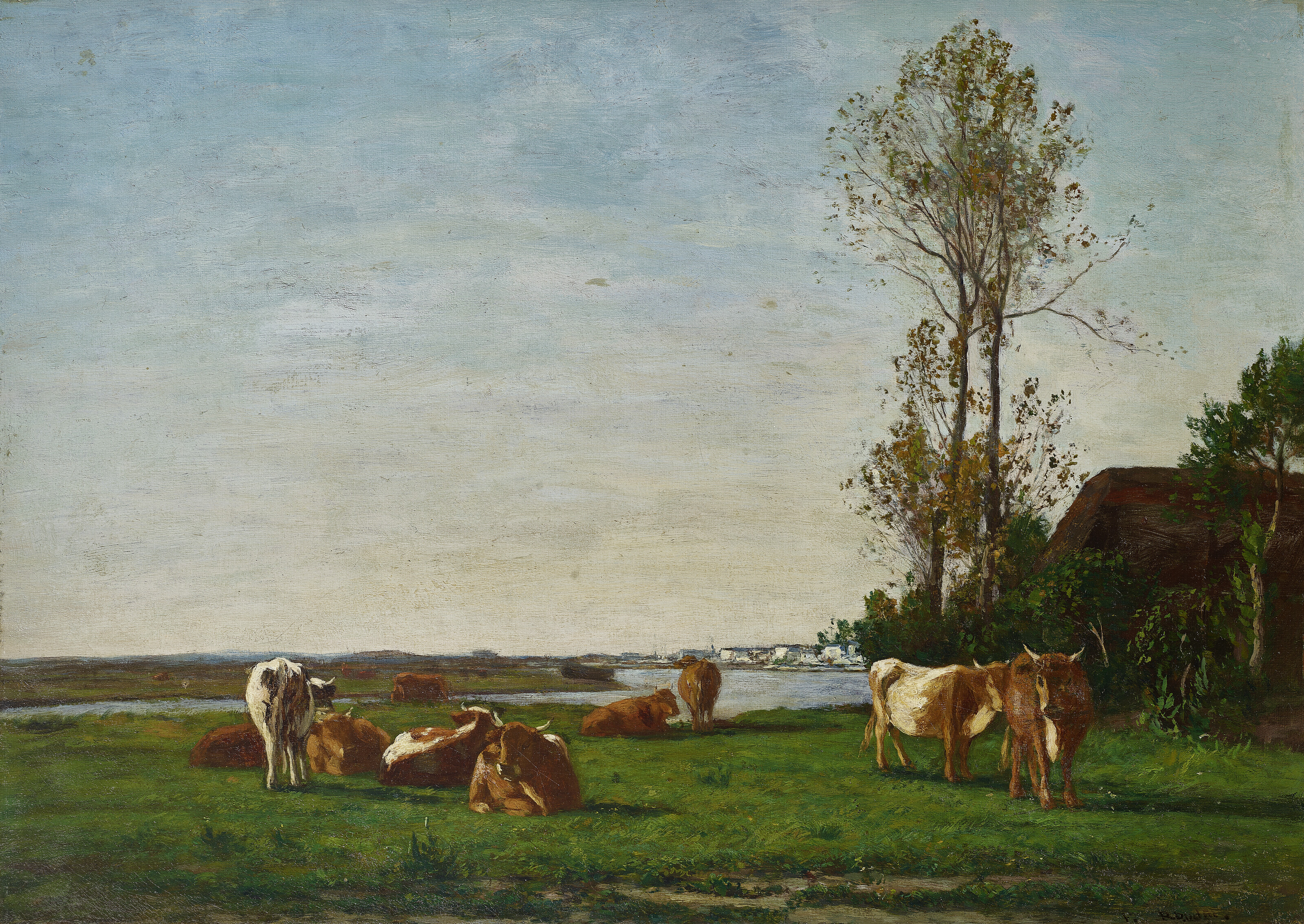 Eugène Boudin — Замок и усадьба на границе Туков, изображение 1