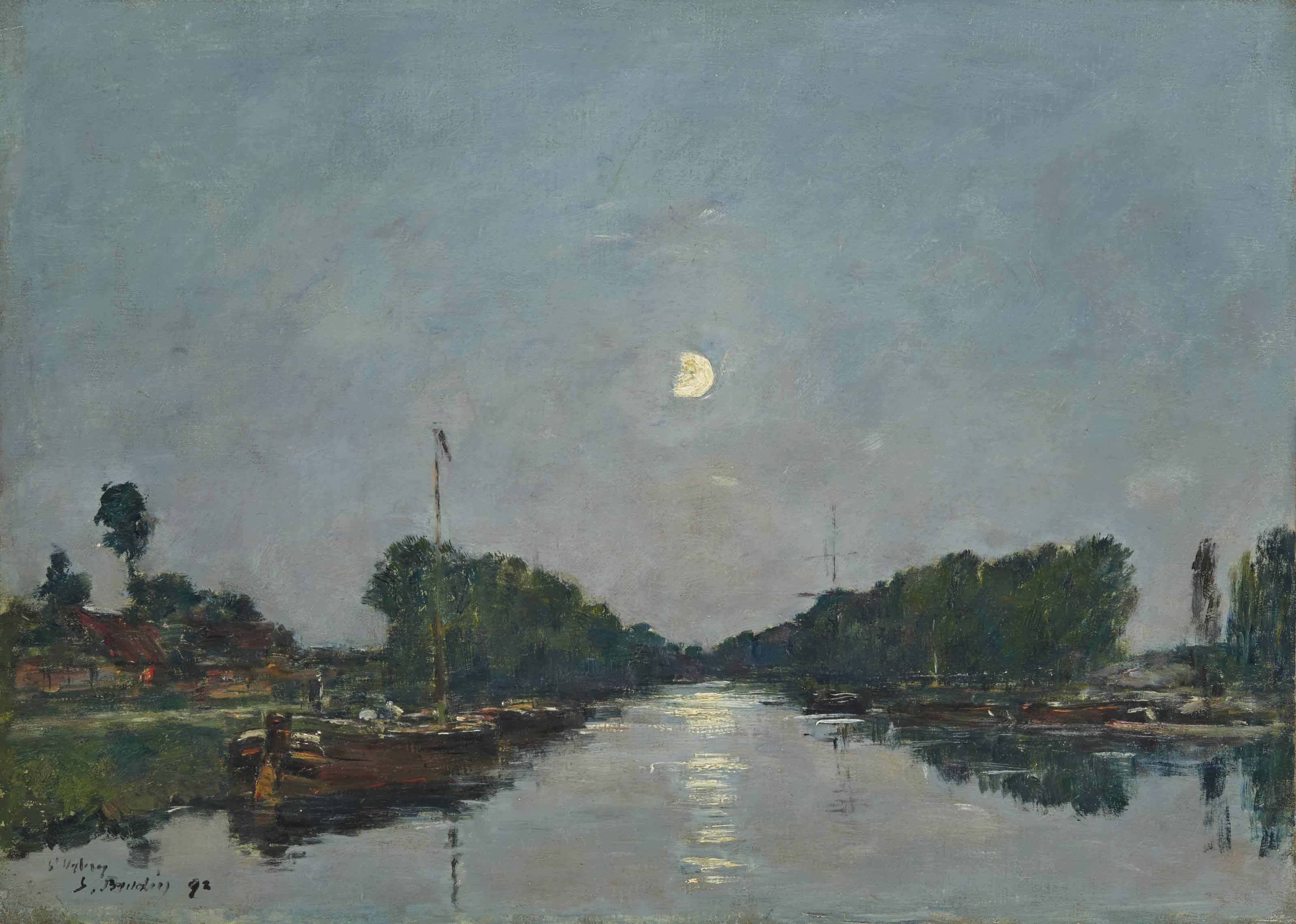Eugène Boudin — Канал Сен-Валери-сюр-Сомм. Эффект луны