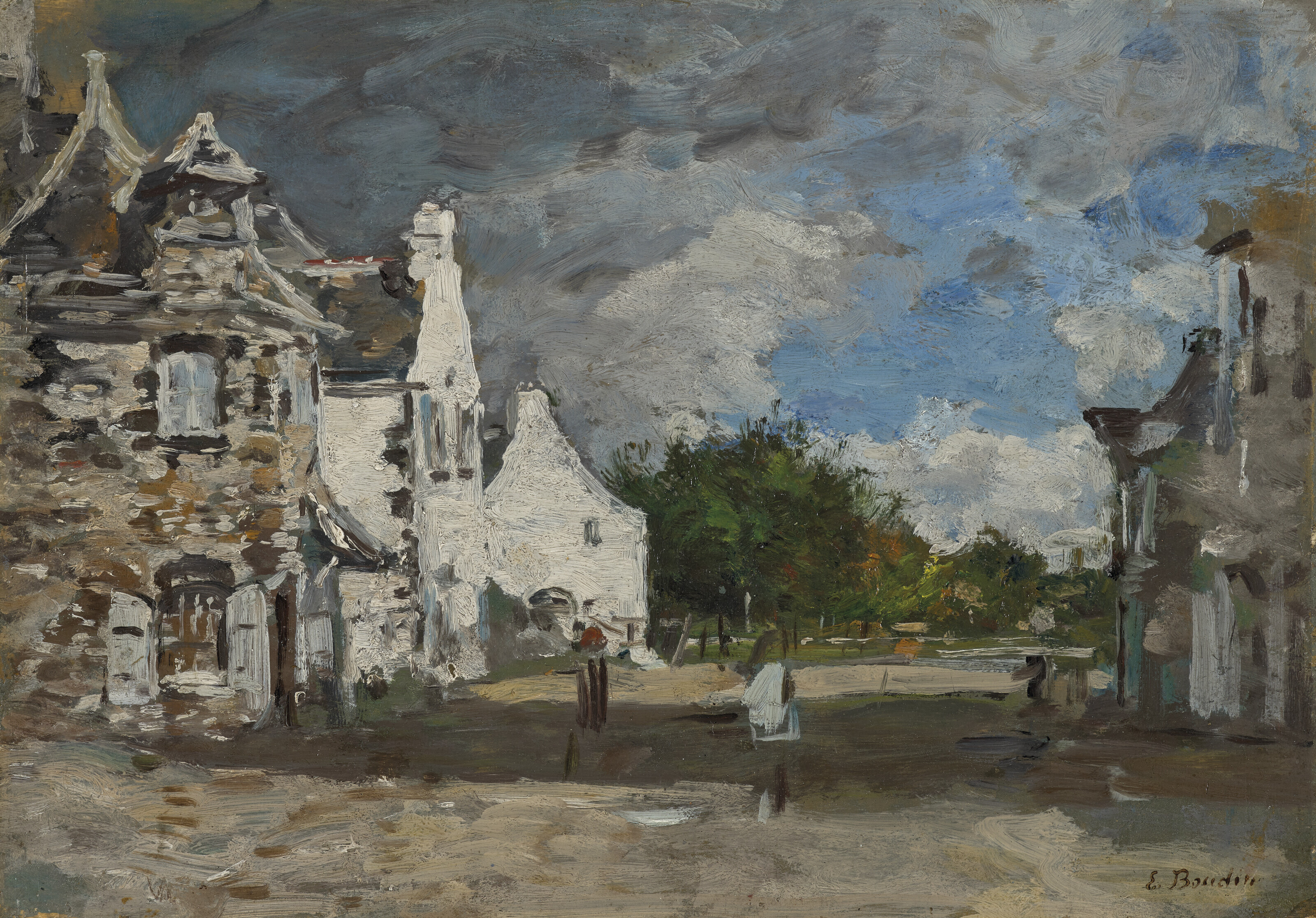 Eugène Boudin — Ле Фау, монета деревни, изображение 1