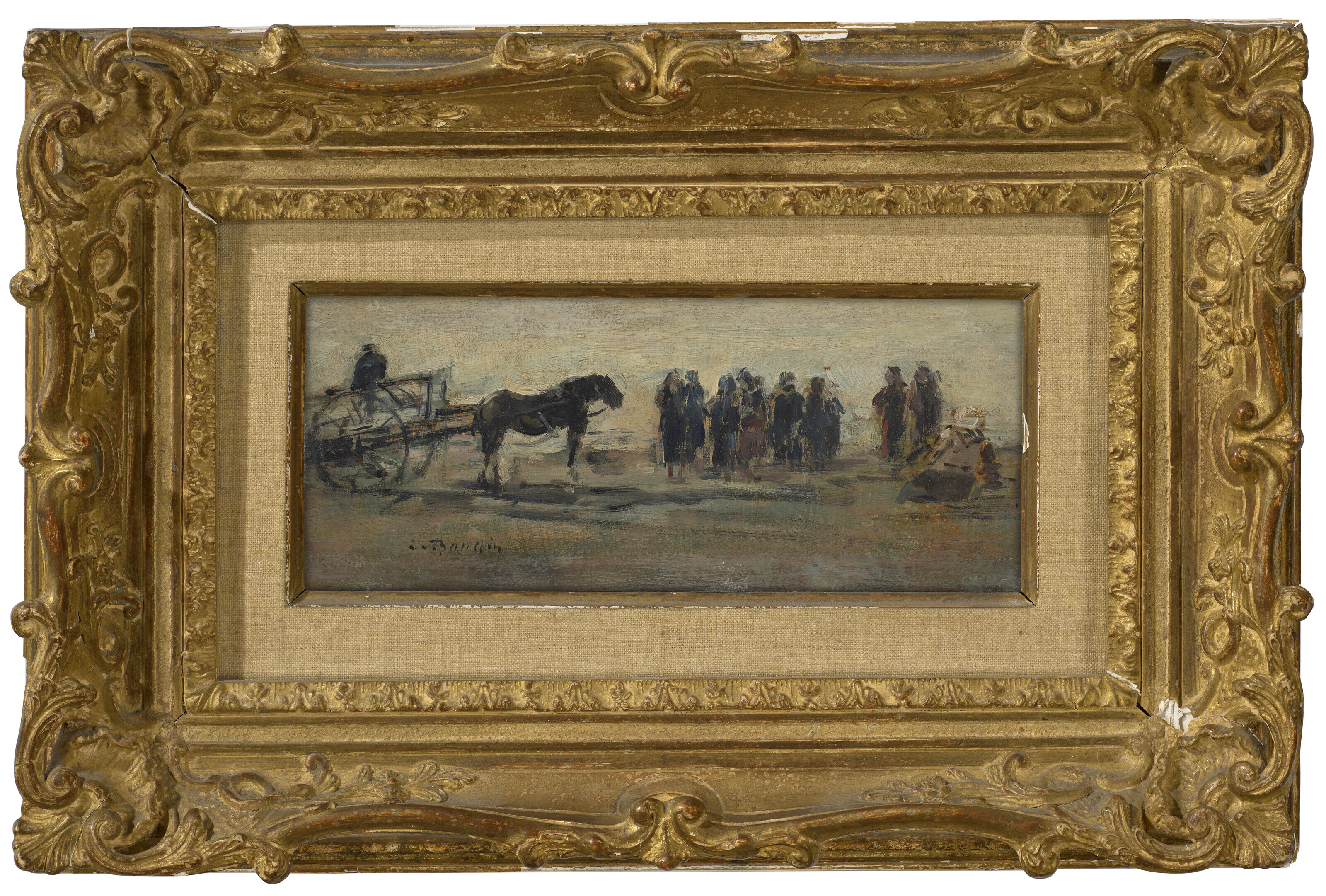 Eugène Boudin — Берк, Колесница и пешки на пляже, изображение 2