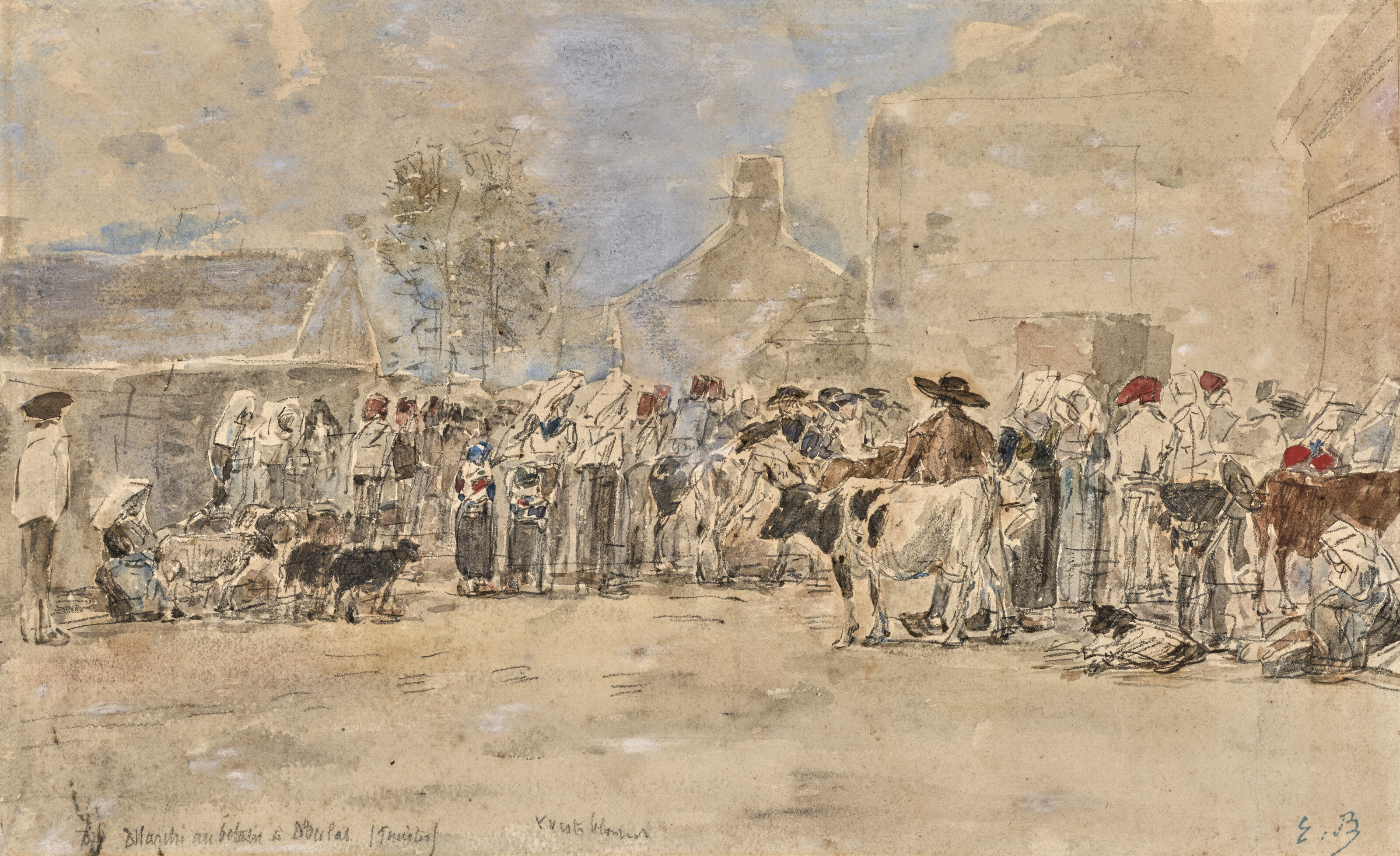 Eugène Boudin — Марше с мясом по-дауласски (Финистер), изображение 1