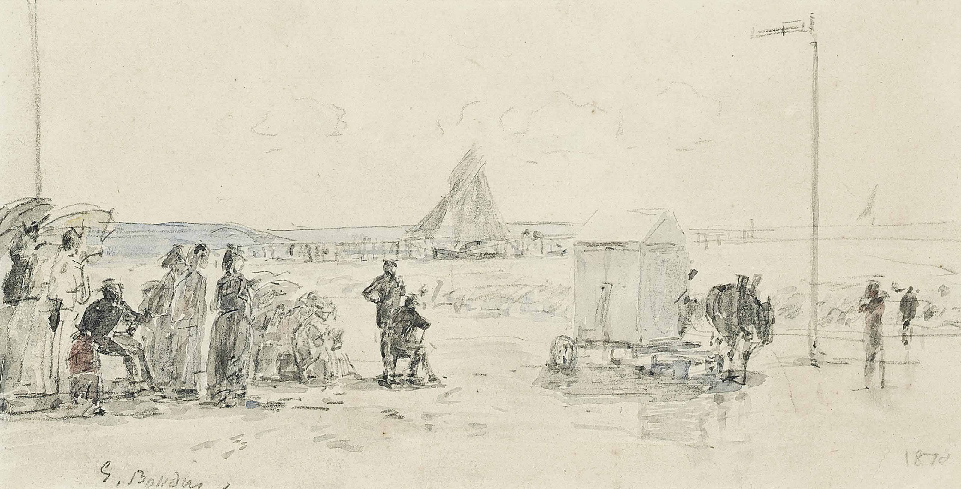 Eugène Boudin — Кринолины и кабинеты на пляже