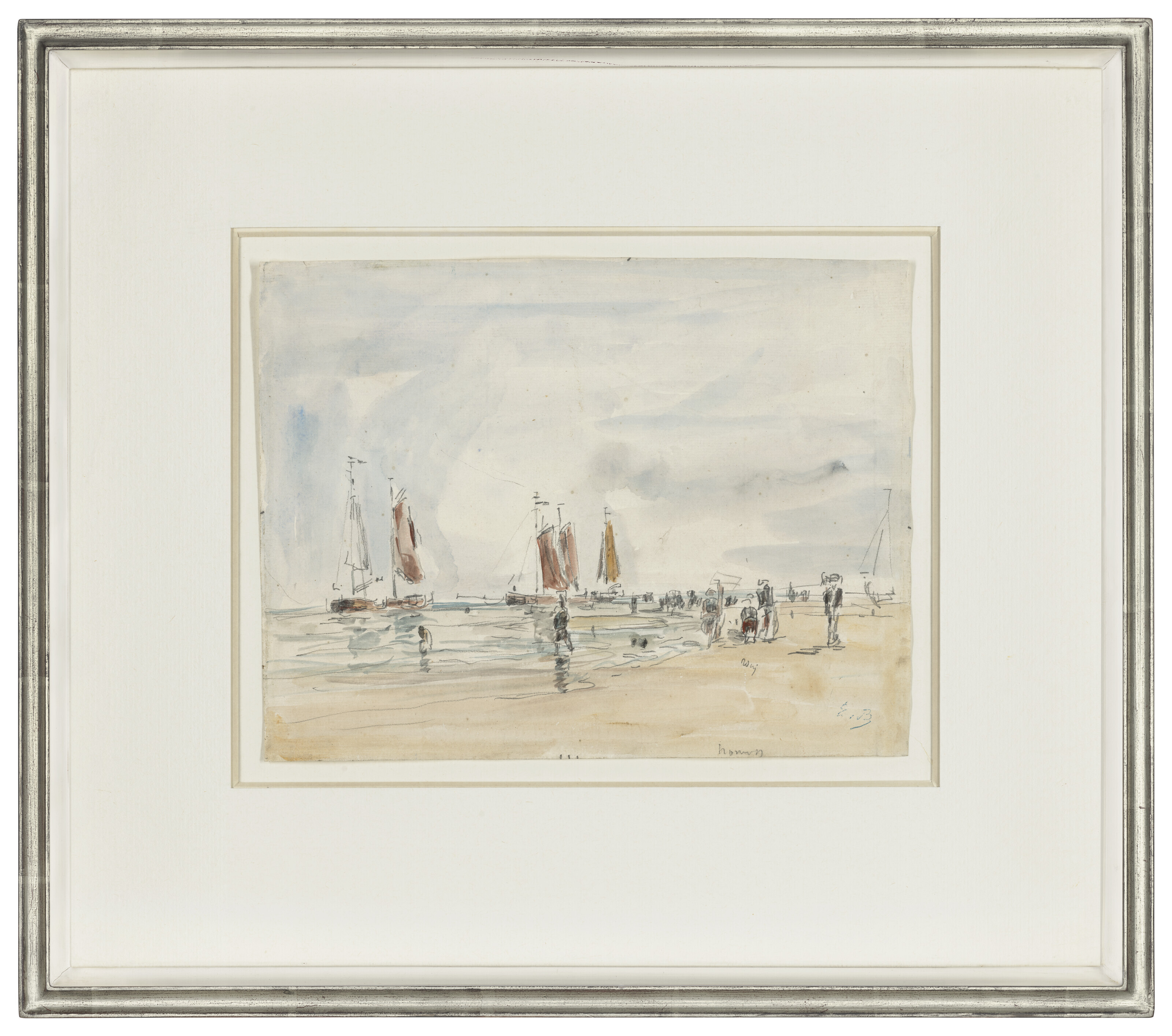 Eugène Boudin — Окрестности Шевенинга. Маре-Бассе, изображение 2