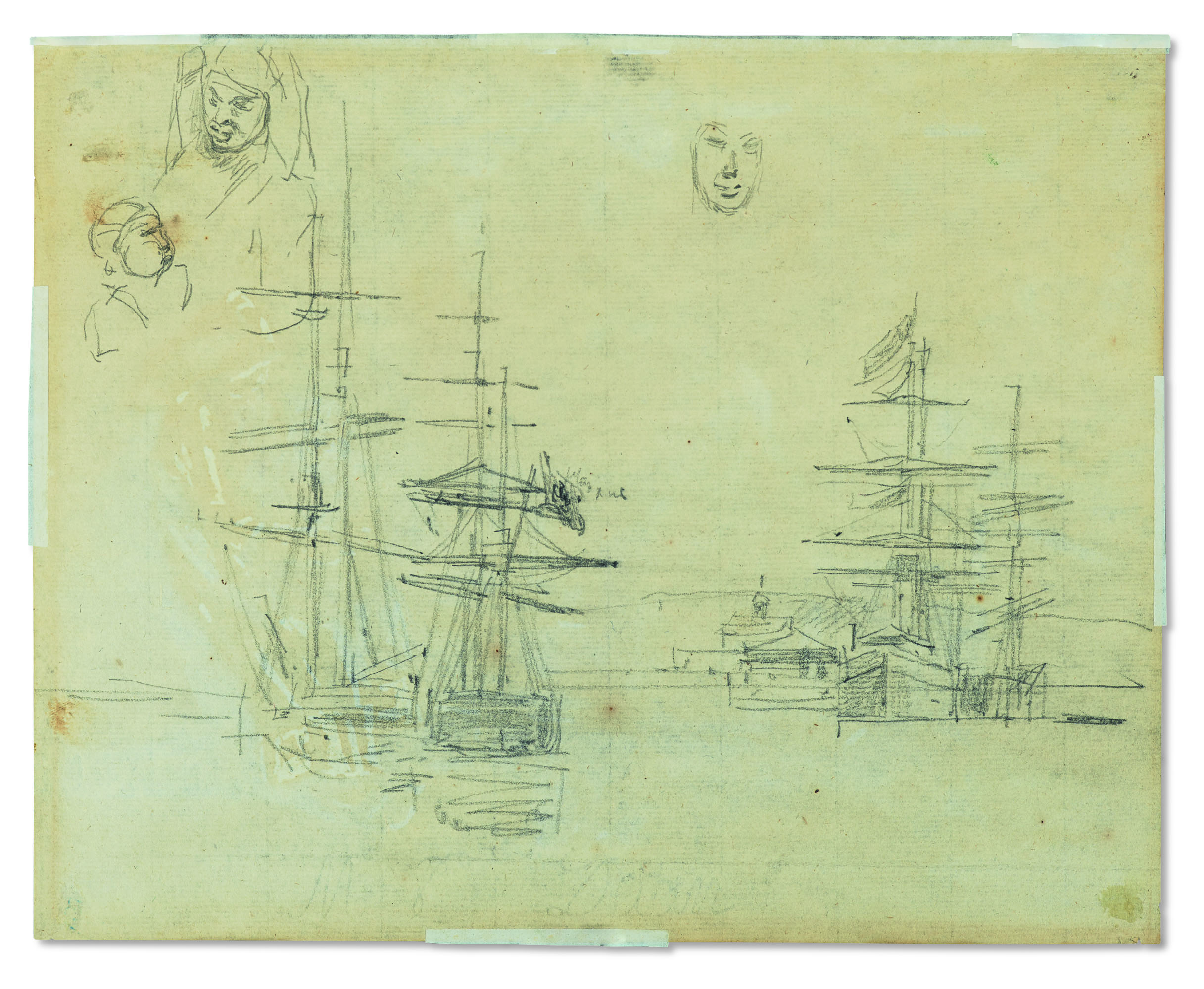 Eugène Boudin — Бретонский интере, материнство ( спереди ) ; Этюды о вуалях и материнстве ( сзади ), изображение 2