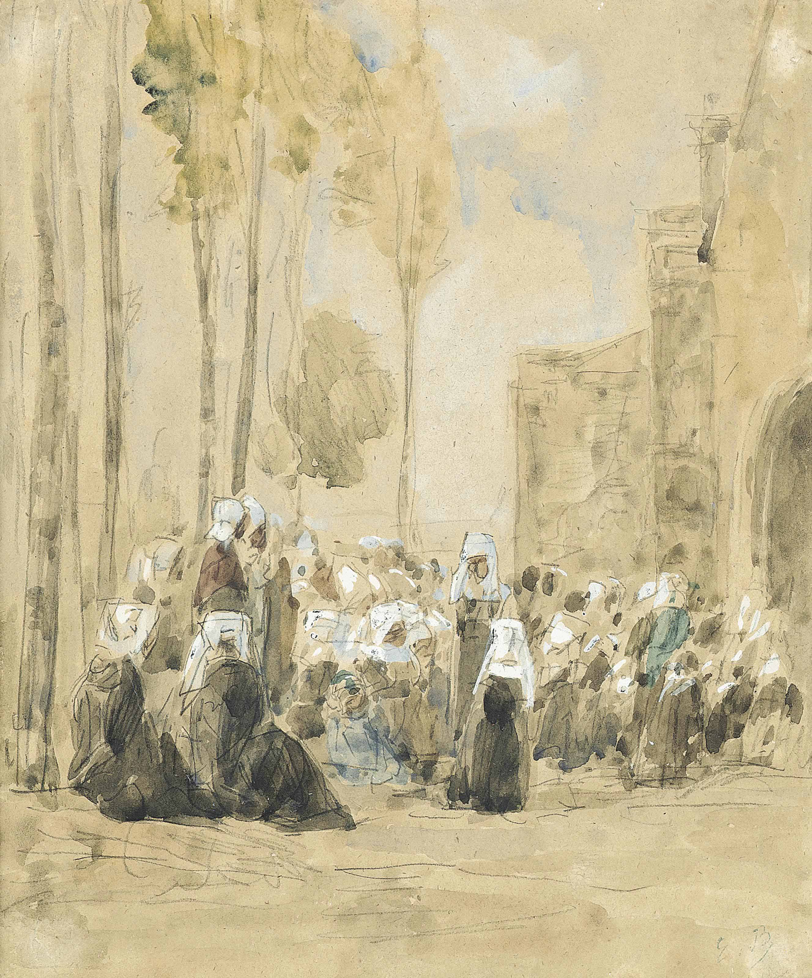 Eugène Boudin — Прощение в Бретани