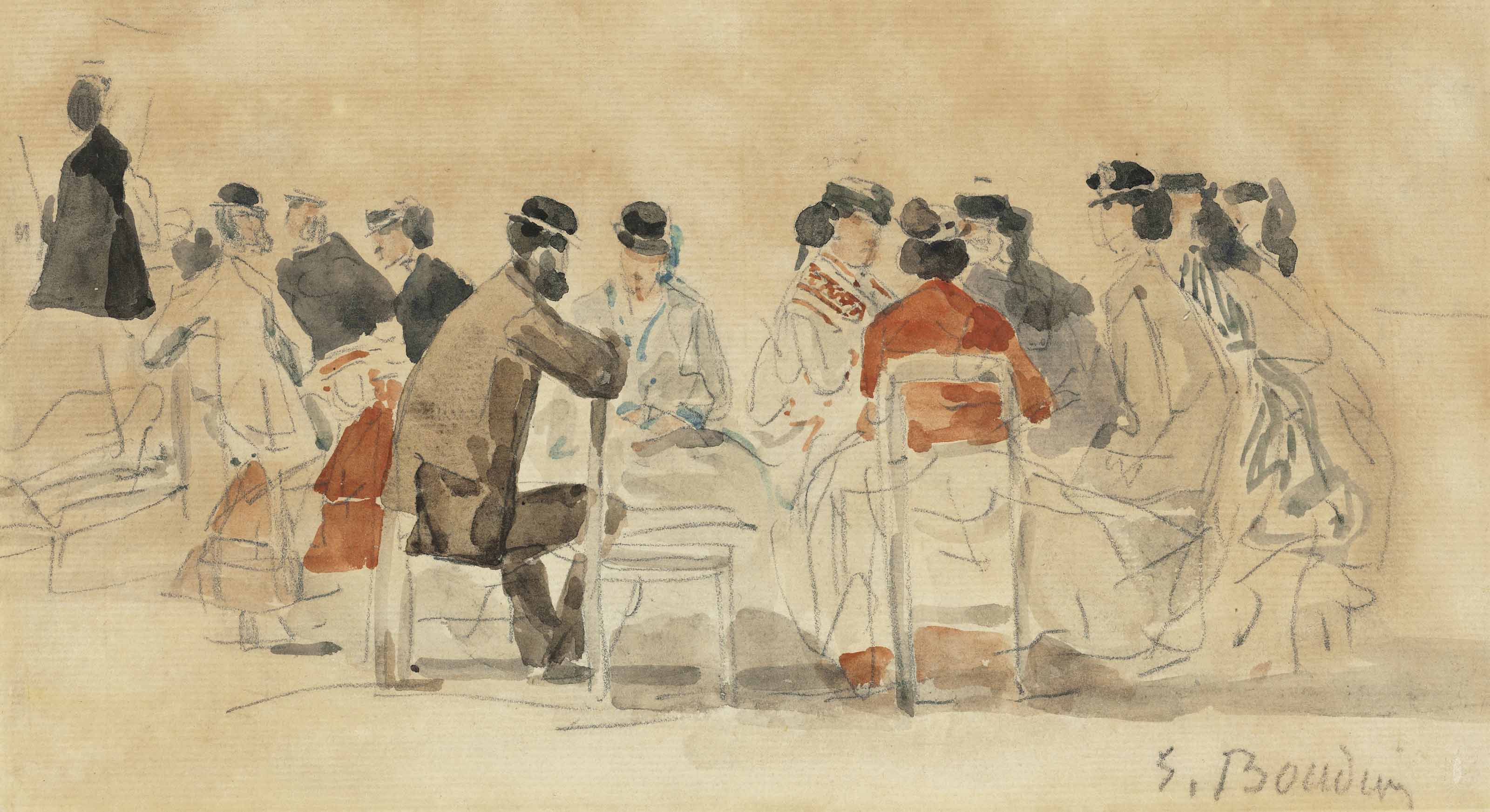 Eugène Boudin — Сцена на пляже