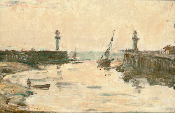 Eugène Boudin — Вход в гавань во время отлива