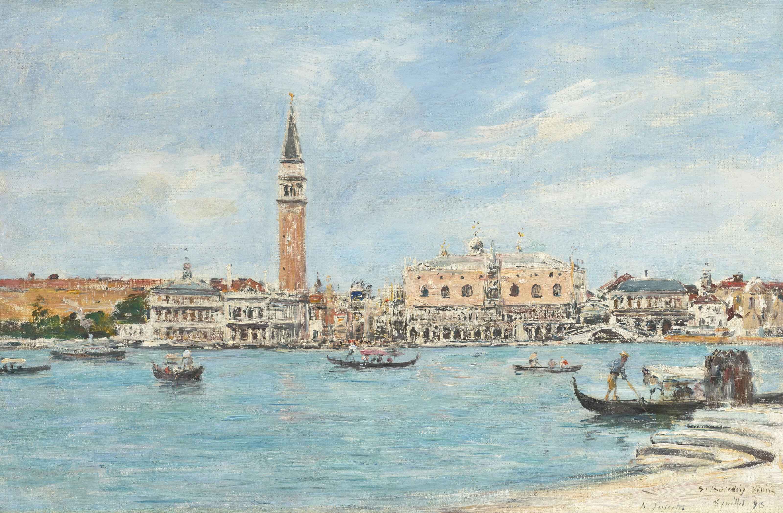 Eugène Boudin — Венеция. Колокольня, Дворец дожей и Пьяццетта. В честь Святого Георгия