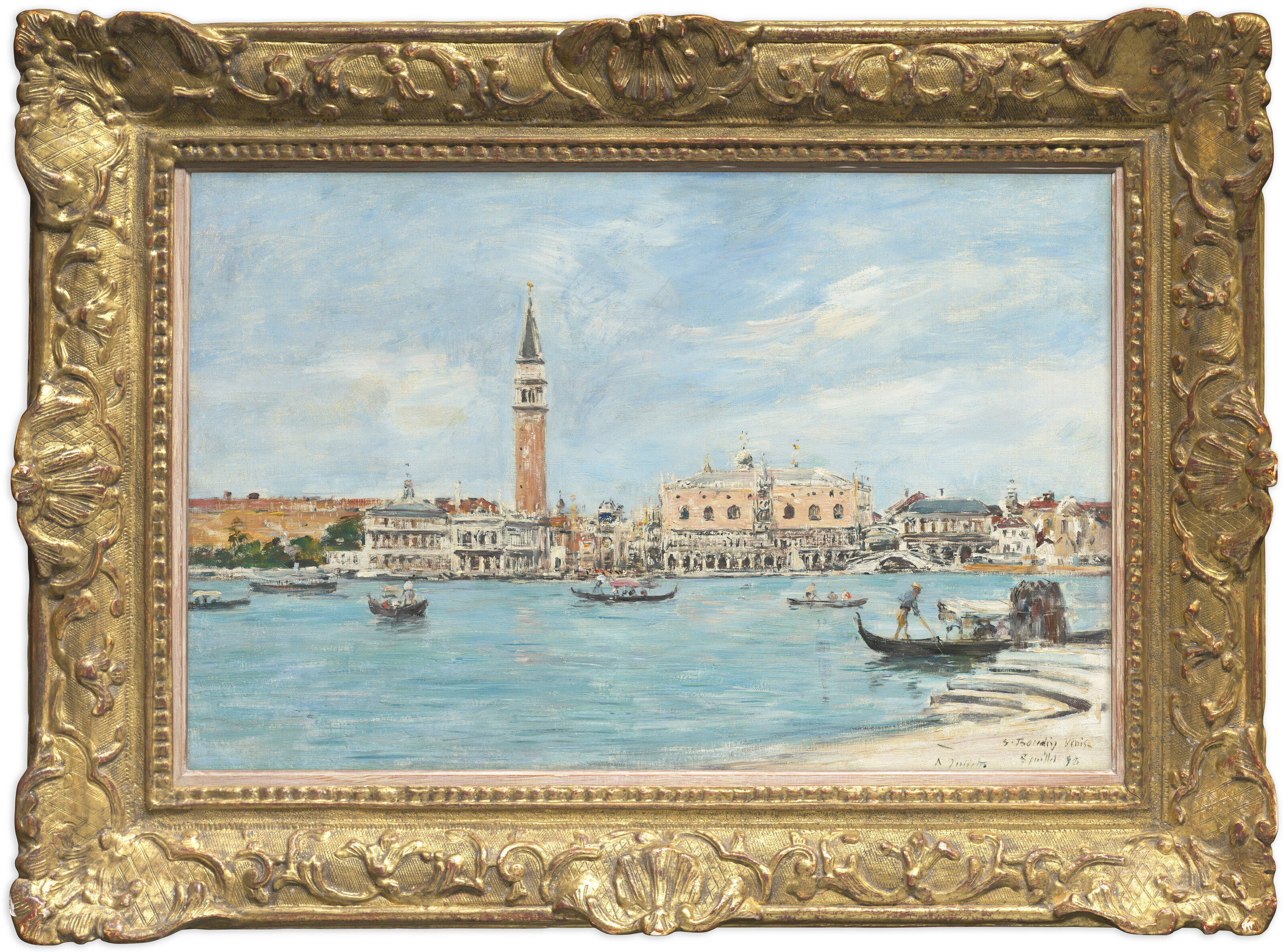 Eugène Boudin — Венеция. Колокольня, Дворец дожей и Пьяццетта. В честь Святого Георгия, изображение 2