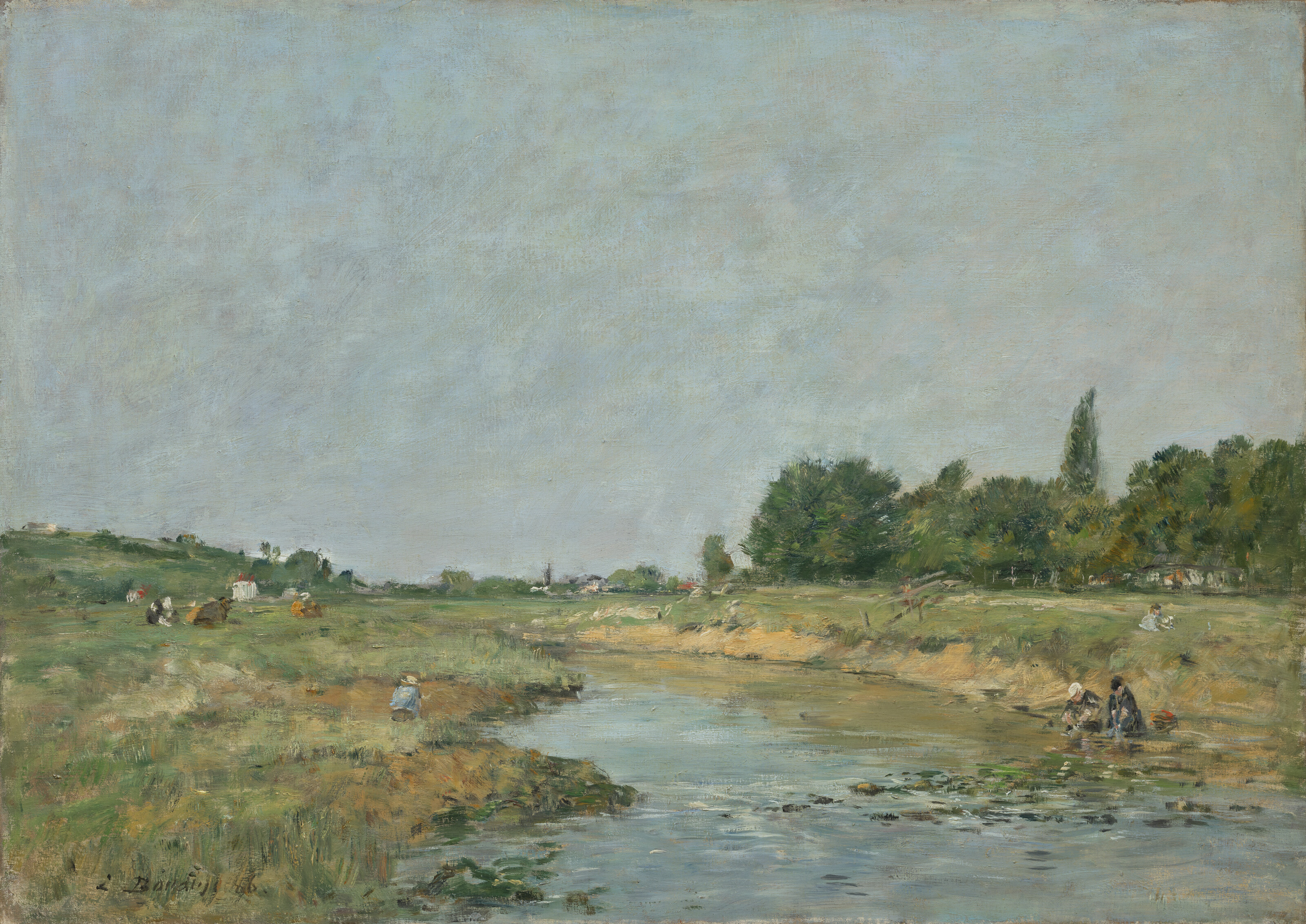 Eugène Boudin — Лавезусы на берегу реки