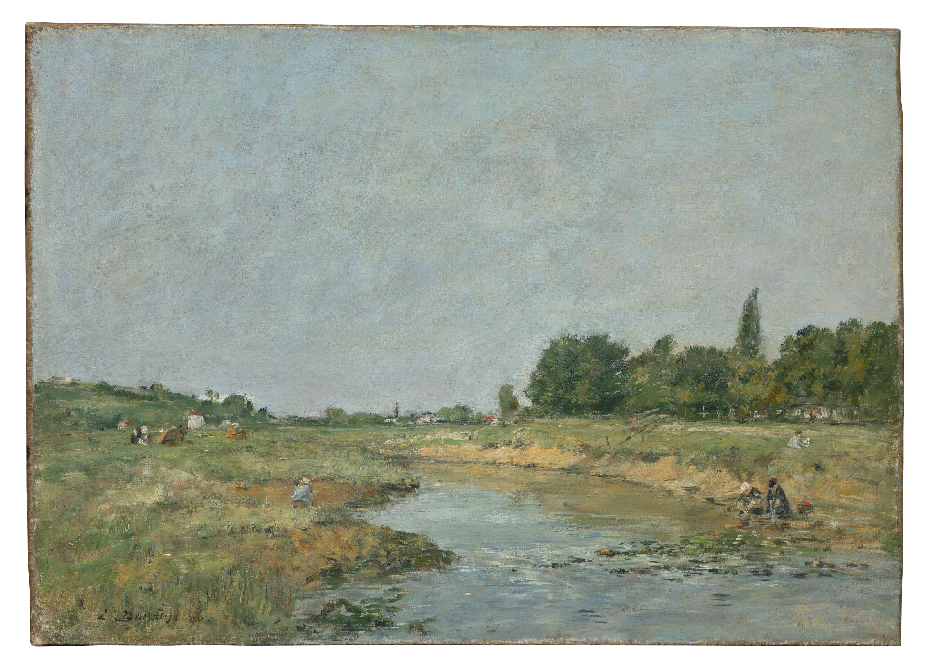 Eugène Boudin — Лавезусы на берегу реки, изображение 2