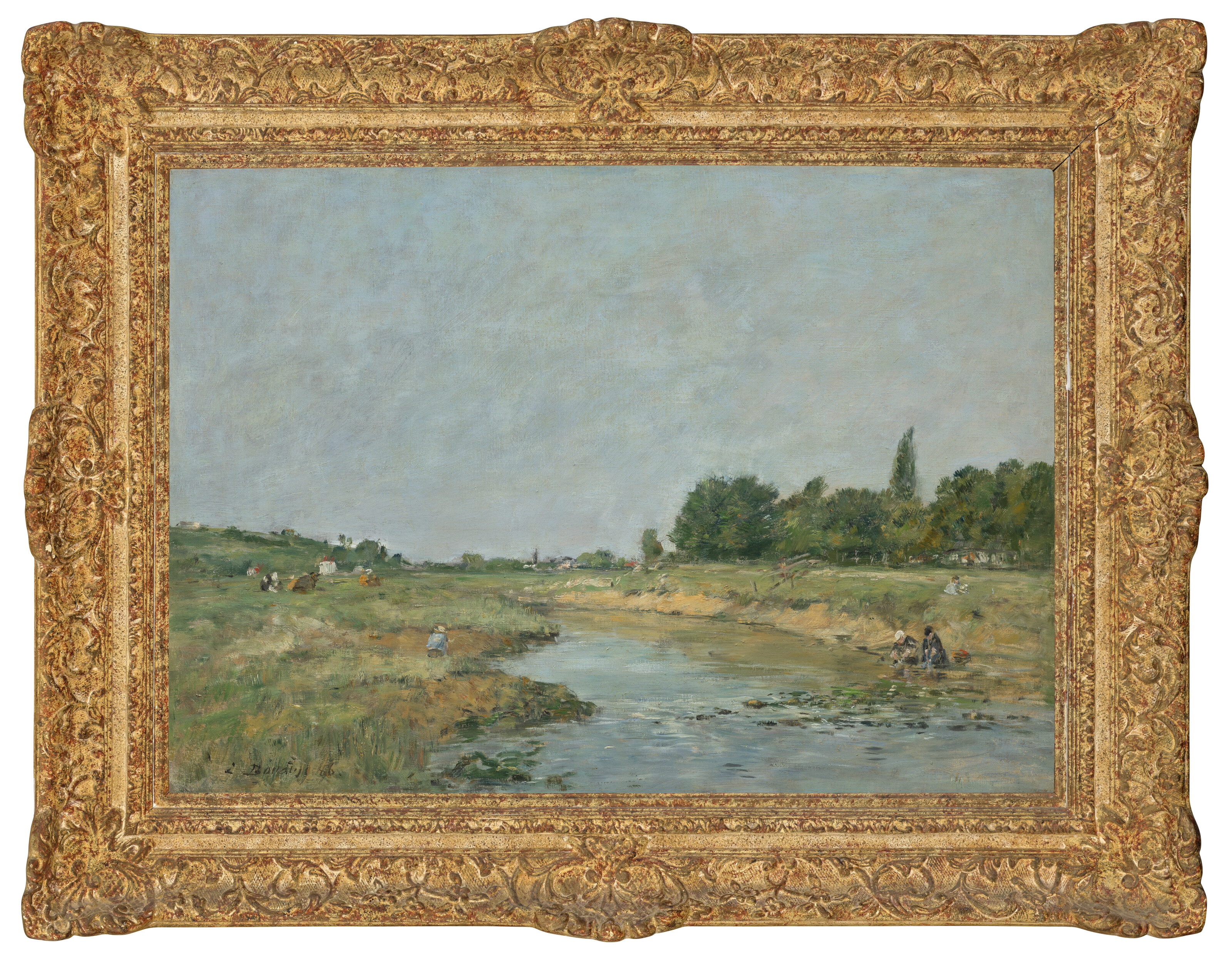 Eugène Boudin — Лавезусы на берегу реки, изображение 4