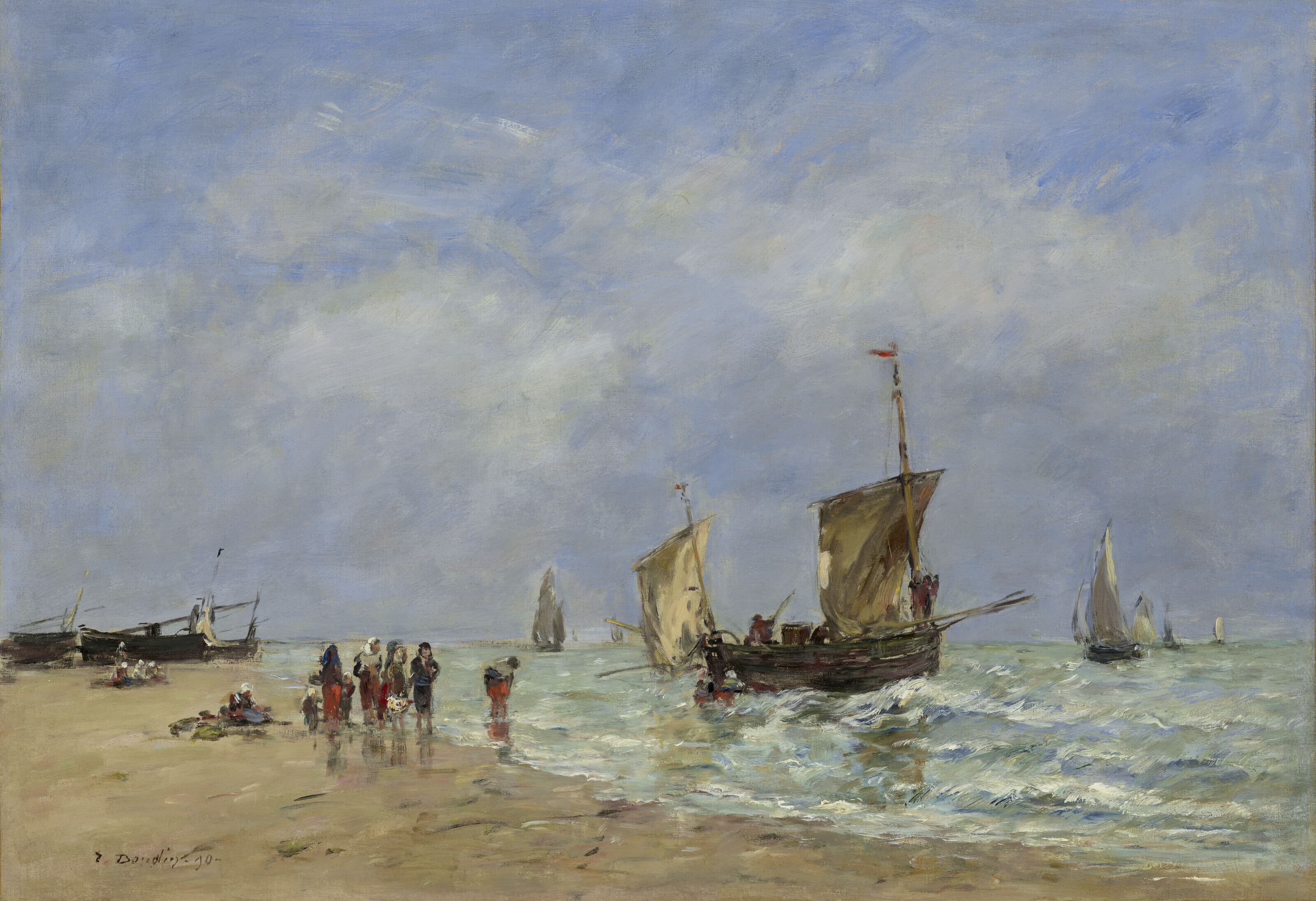 Eugène Boudin — Берк, поселение на барках