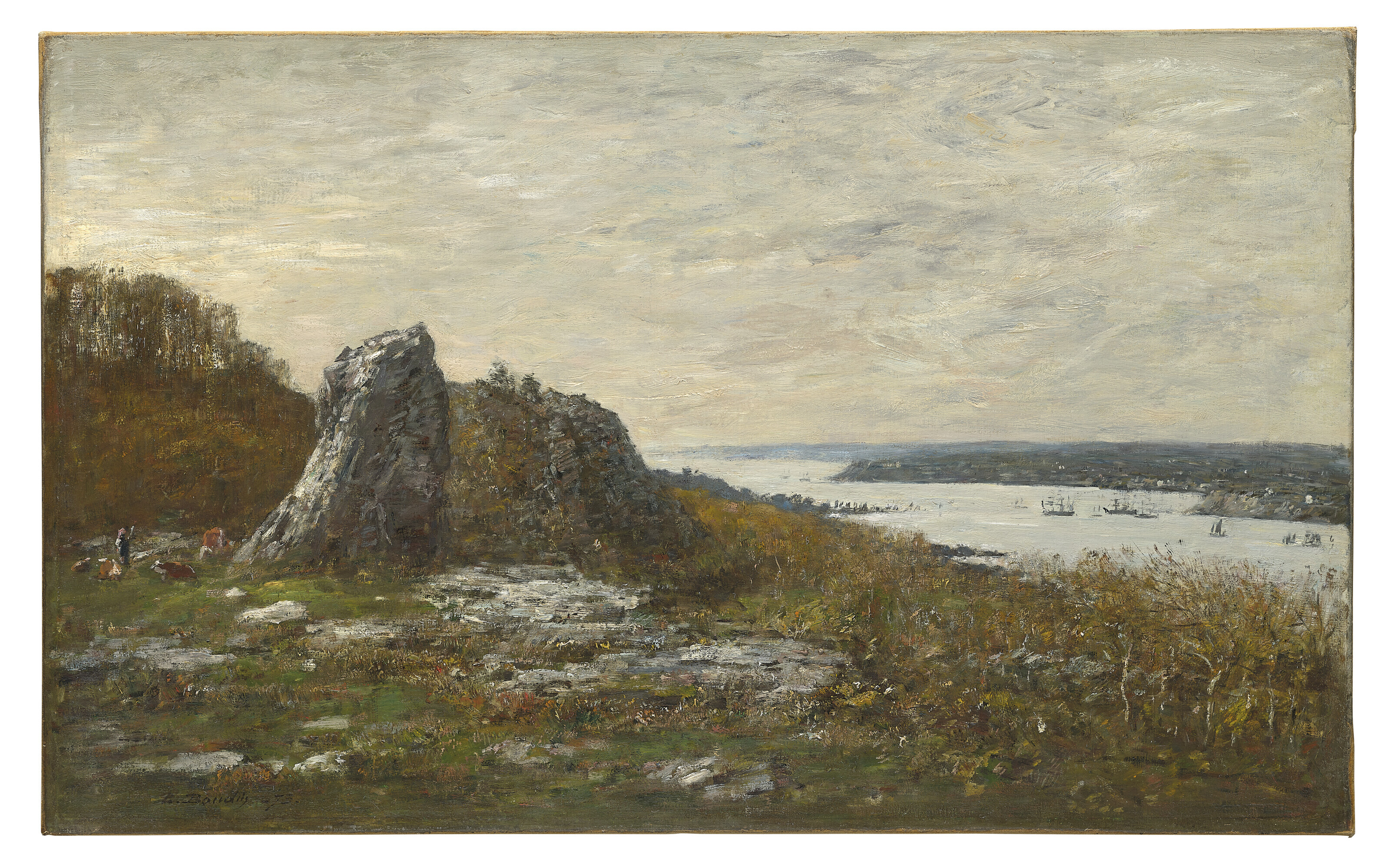 Eugène Boudin — Окрестности Бреста, устье реки л'Элорн, изображение 2