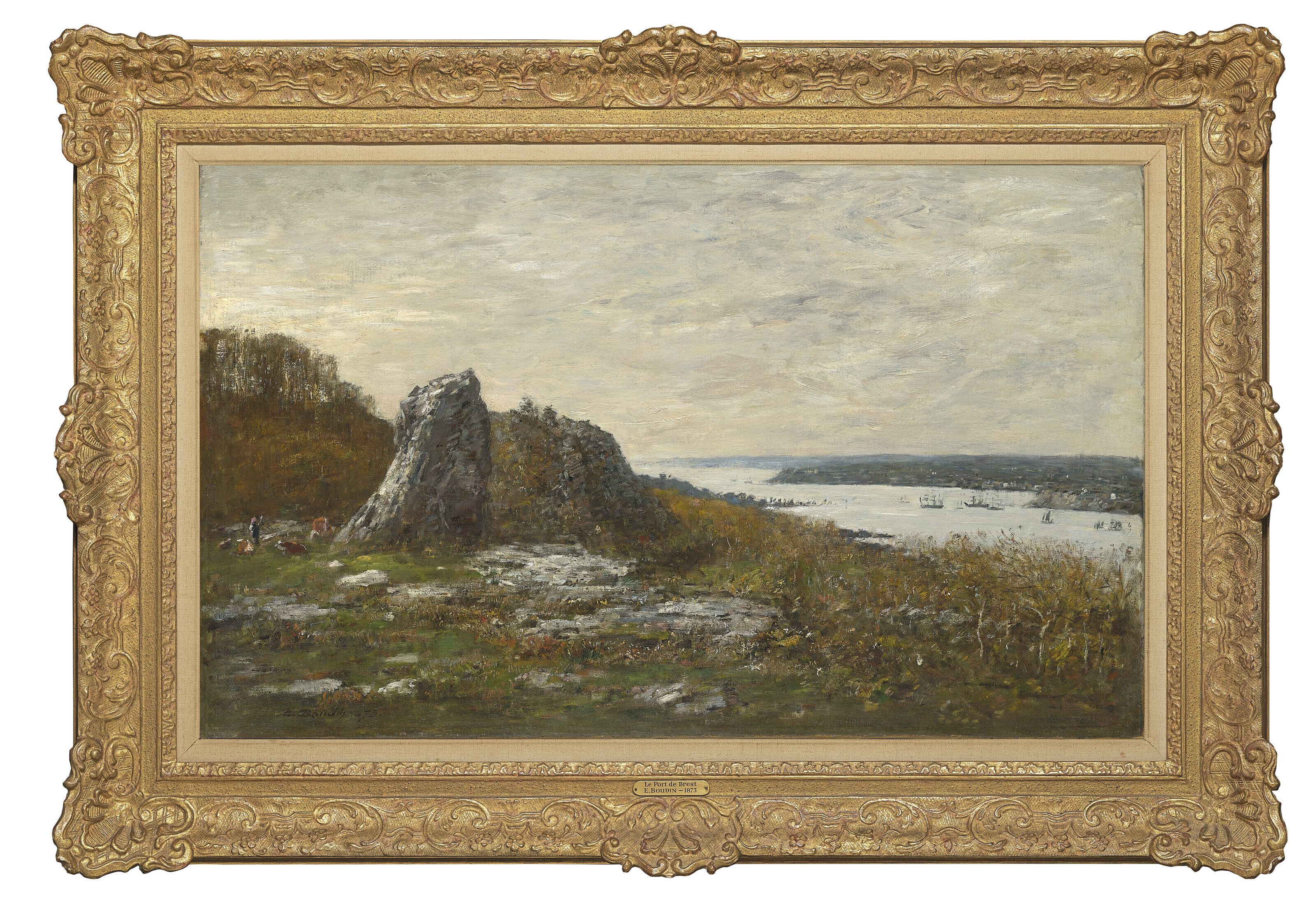 Eugène Boudin — Окрестности Бреста, устье реки л'Элорн, изображение 4