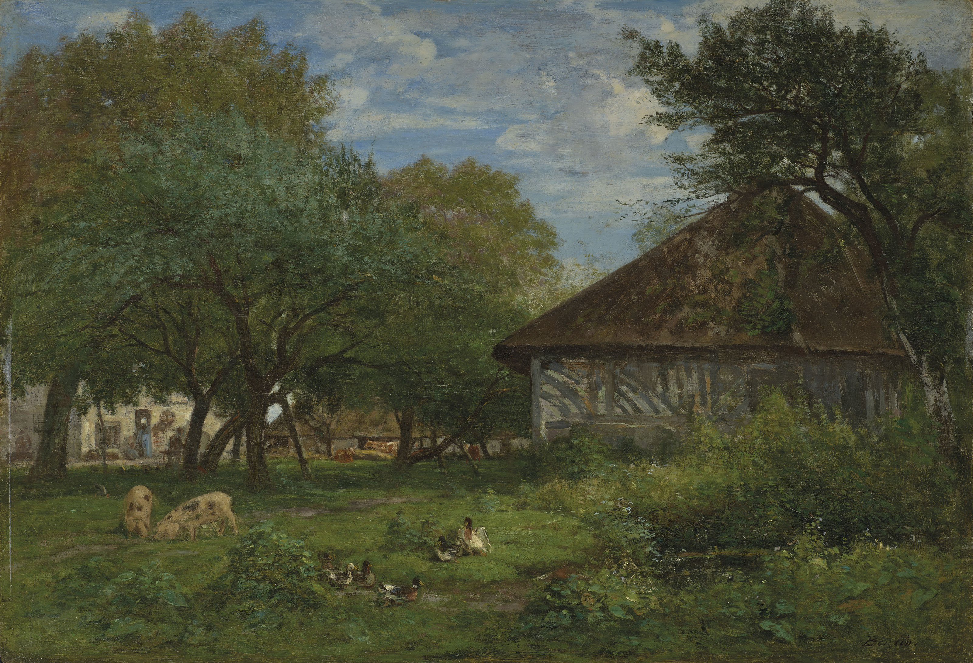 Eugène Boudin — Ферма в окрестностях Онфлера