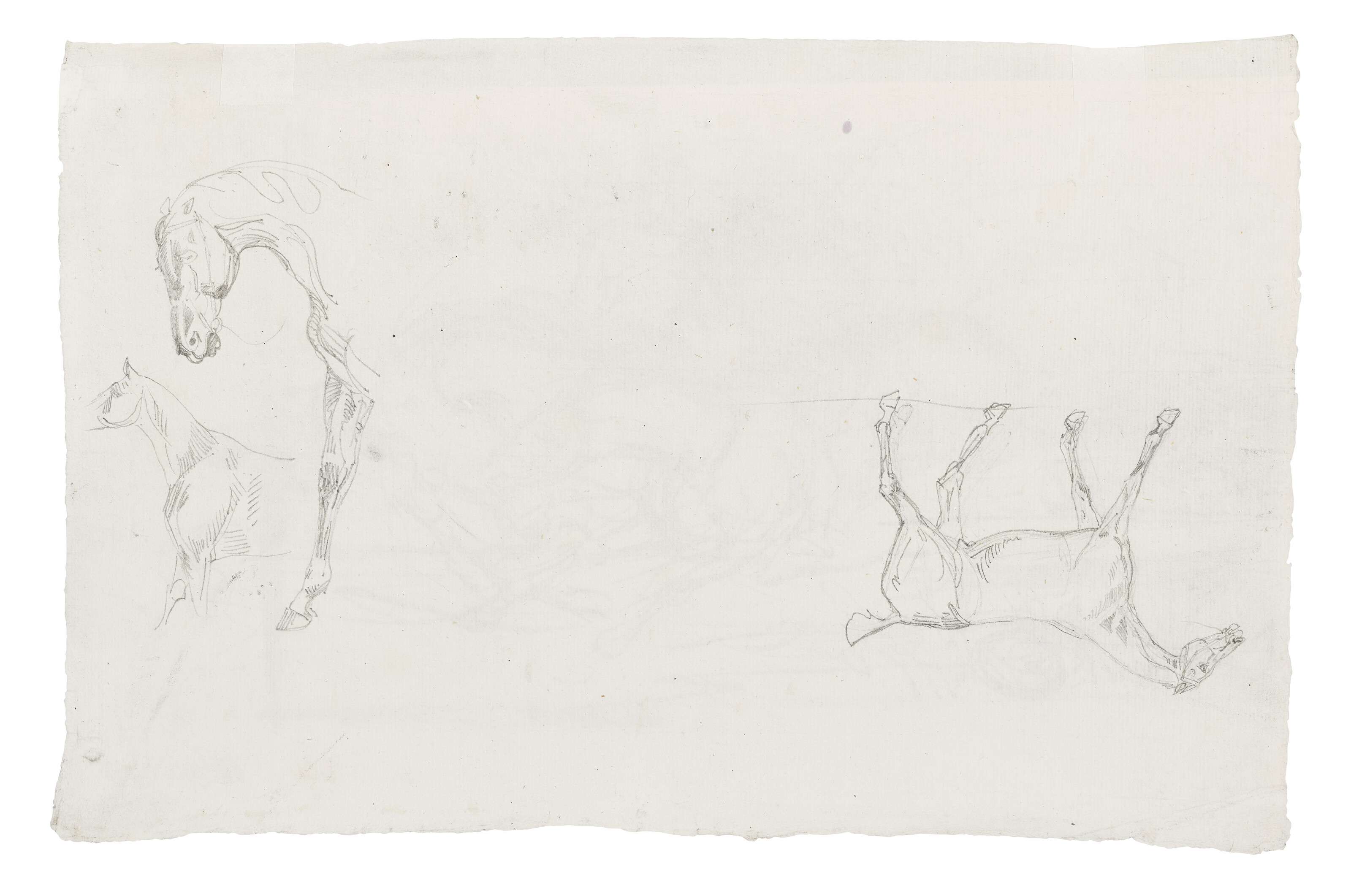 Eugène Delacroix — Фауст и Мефисто танцуют в ночь шабаша ( справа налево ); Этюды о лошадях ( оборотная сторона ), изображение 2
