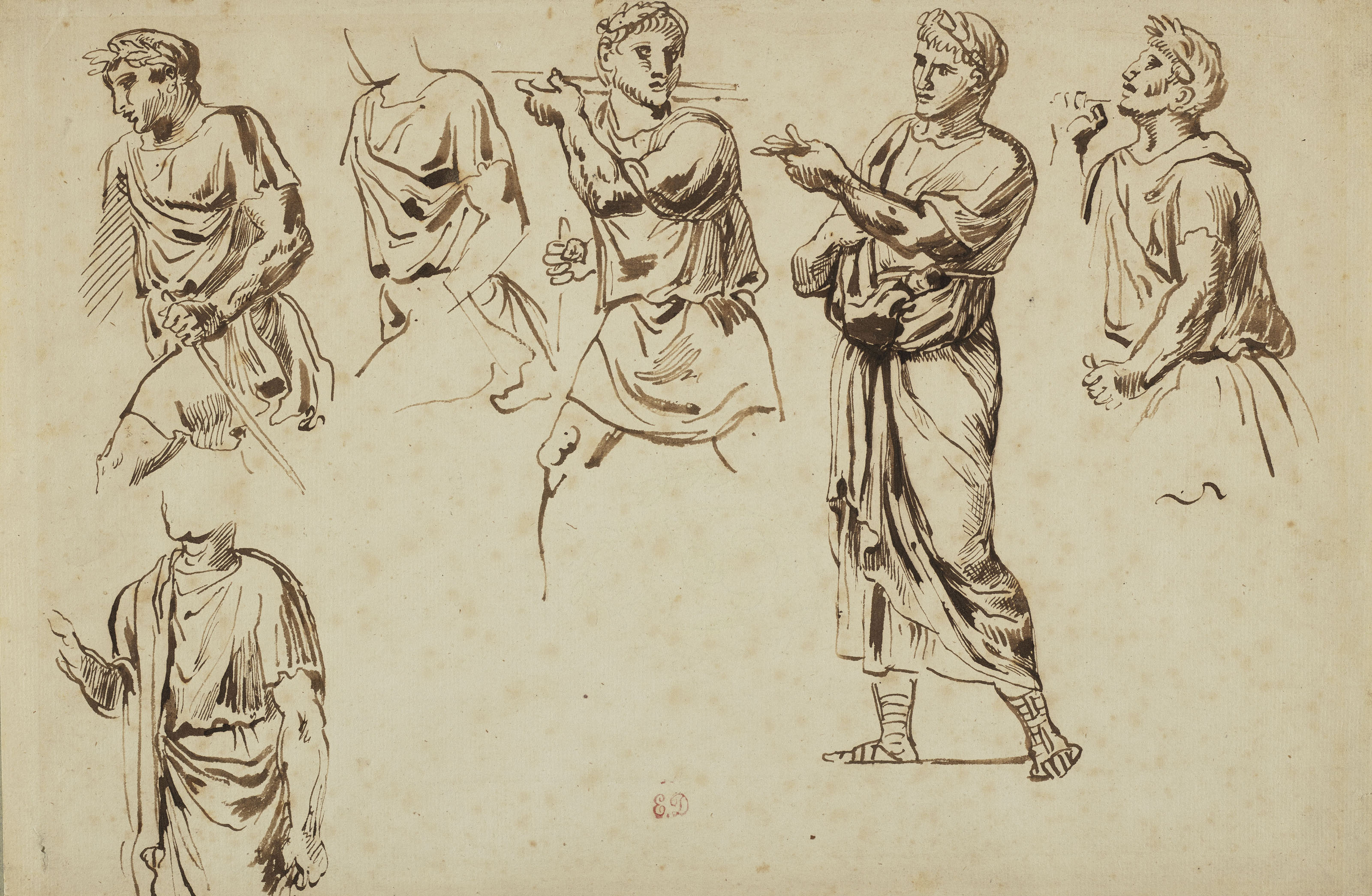 Eugène Delacroix — Рисунки на античных драпировках