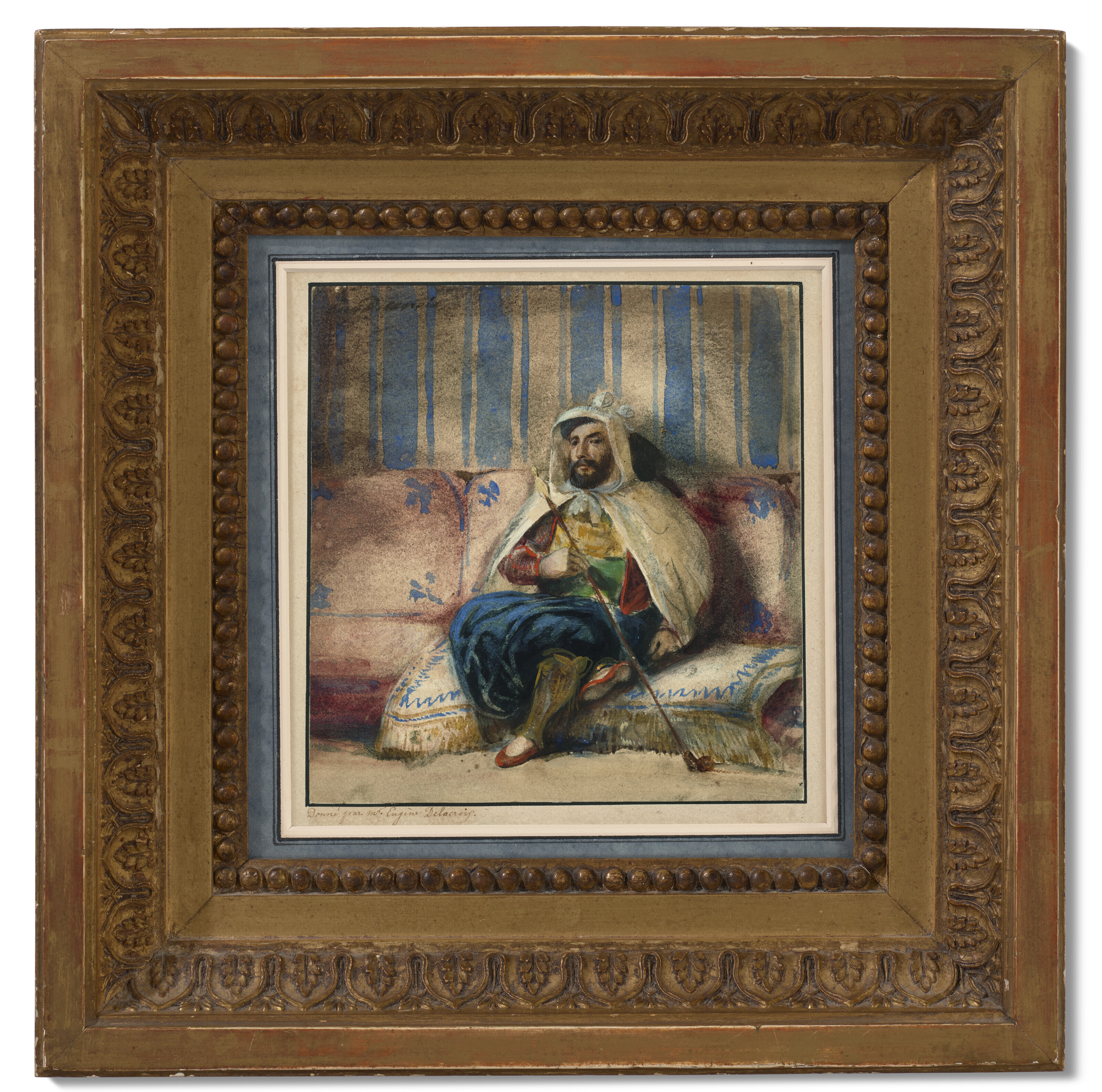 Eugène Delacroix — Мужчина в восточном костюме курит на диване, изображение 2