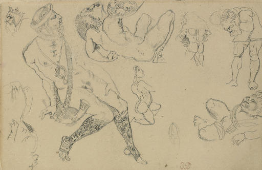 Eugène Delacroix — Гротескные фигуры, напоминающие античные (?)