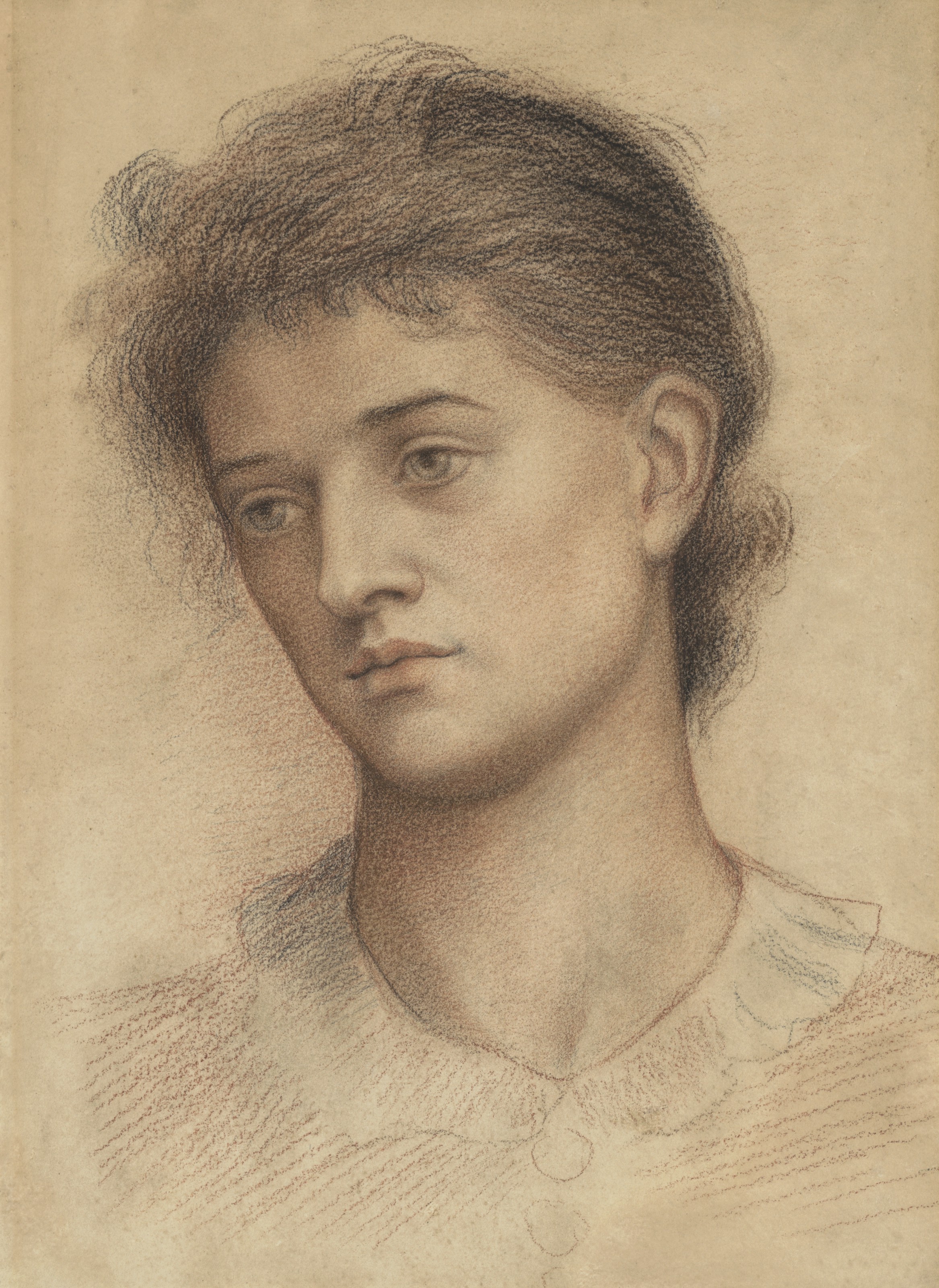 Evelyn De Morgan — Портрет головы женщины, вероятно, члена семьи Муре