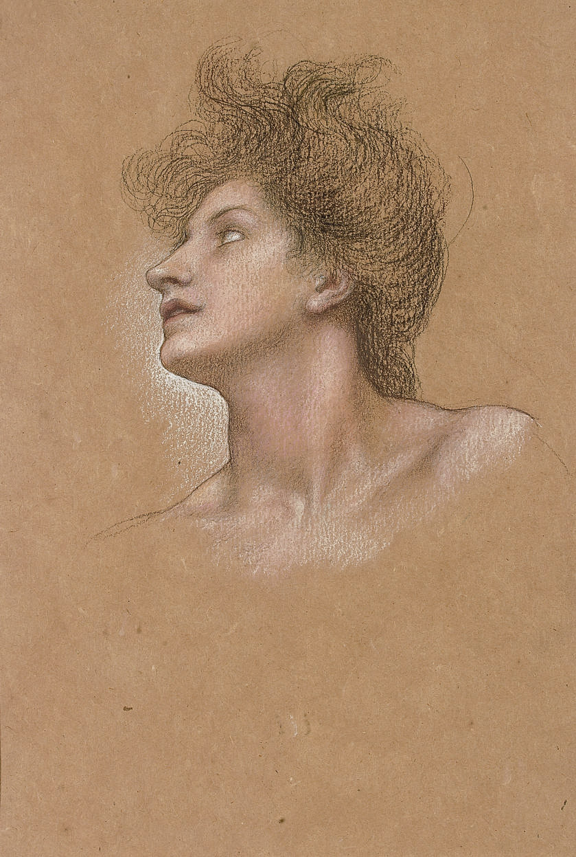 Evelyn De Morgan — Исследование женской головы в профиль справа