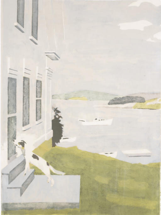 Fairfield Porter — Собака у двери (Boo Boo at the Door), из десяти литографий десяти художников (Людман, 19)