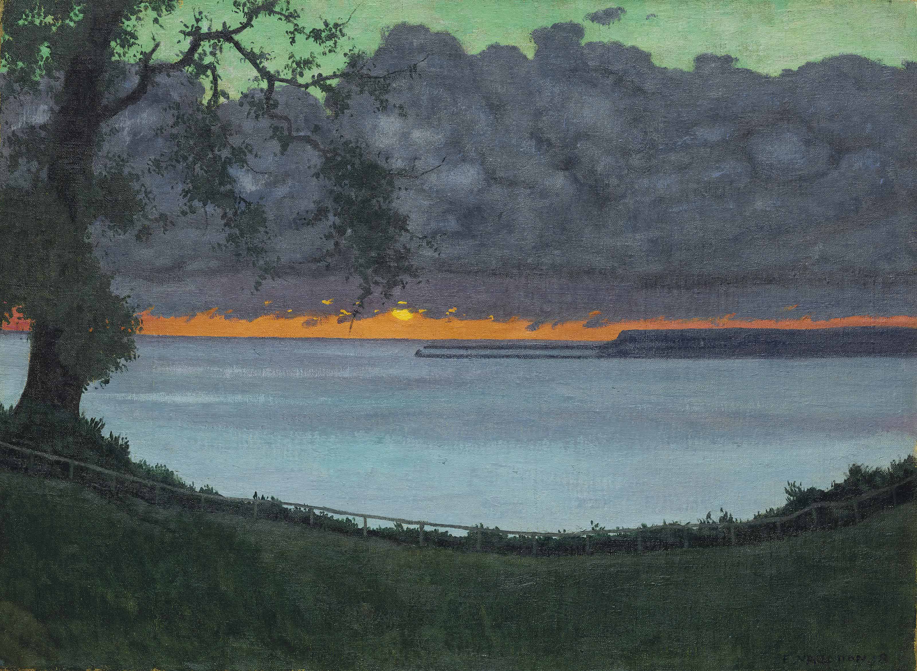 Felix Vallotton — Прекрасный солярий, оранжевое небо, 1918