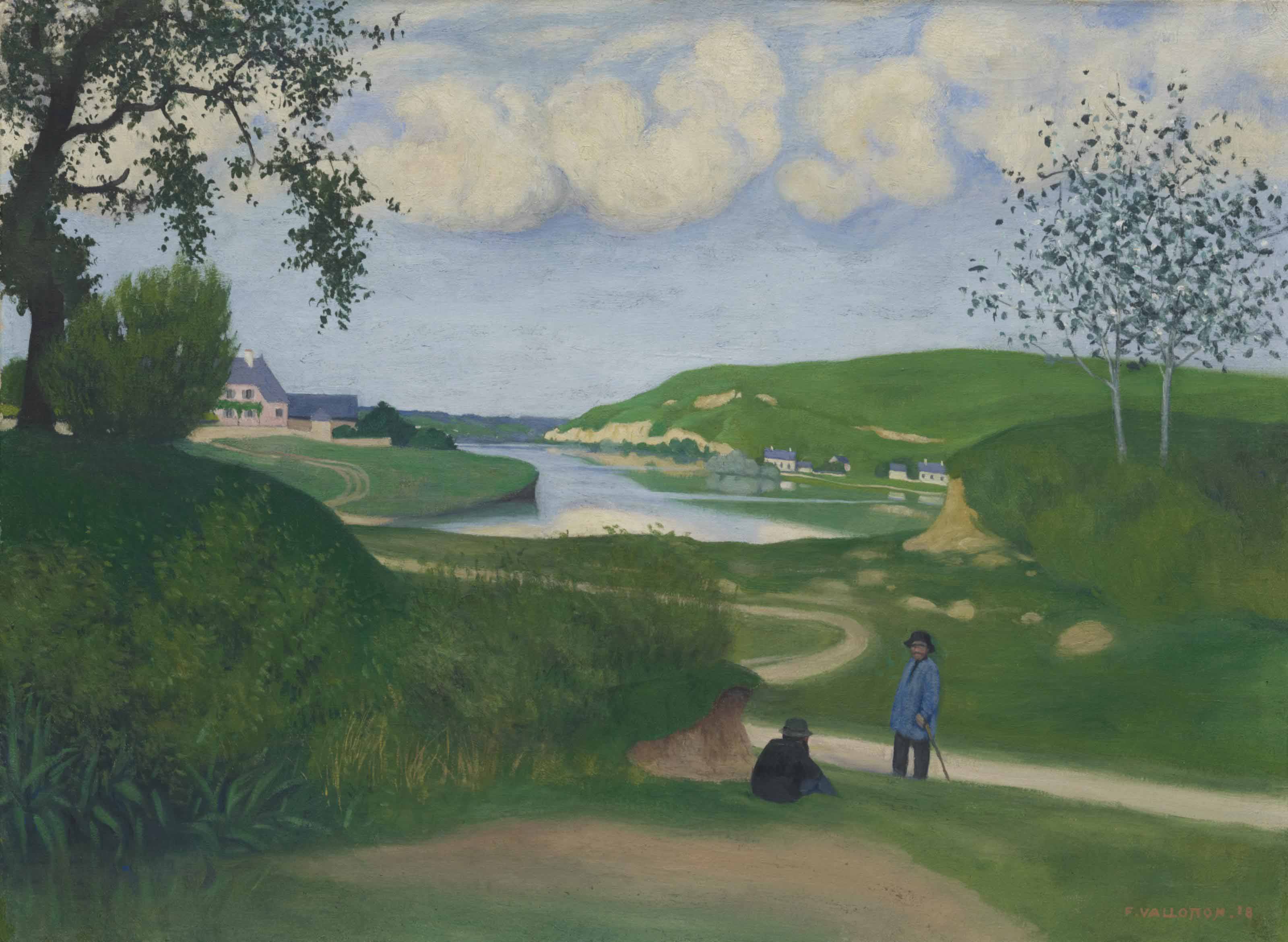 Felix Vallotton — Расчетный счет на ривьере и двух фигурах, 1918