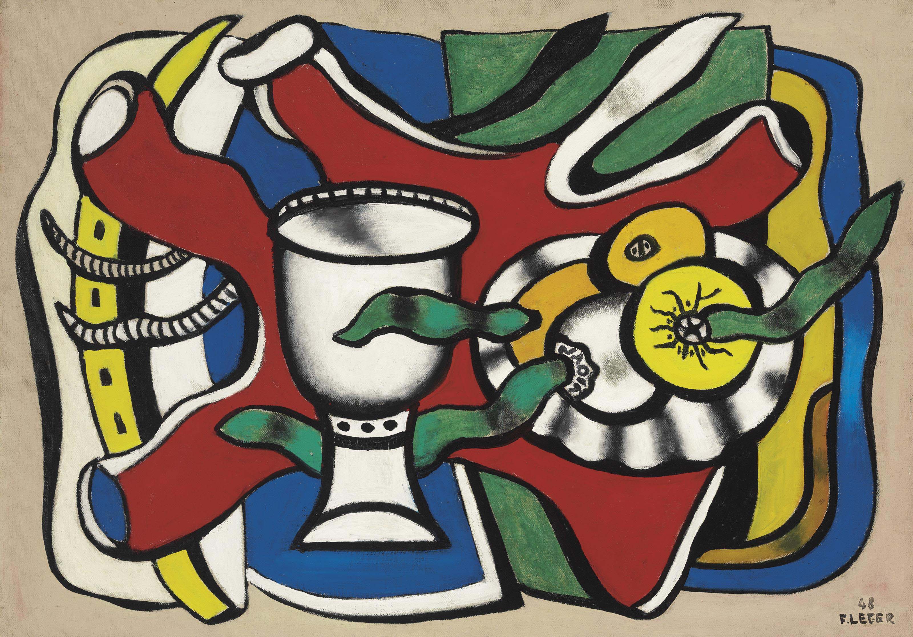 Fernand Léger — Природа смерти в вазе блан (Grande nature morte au calice)