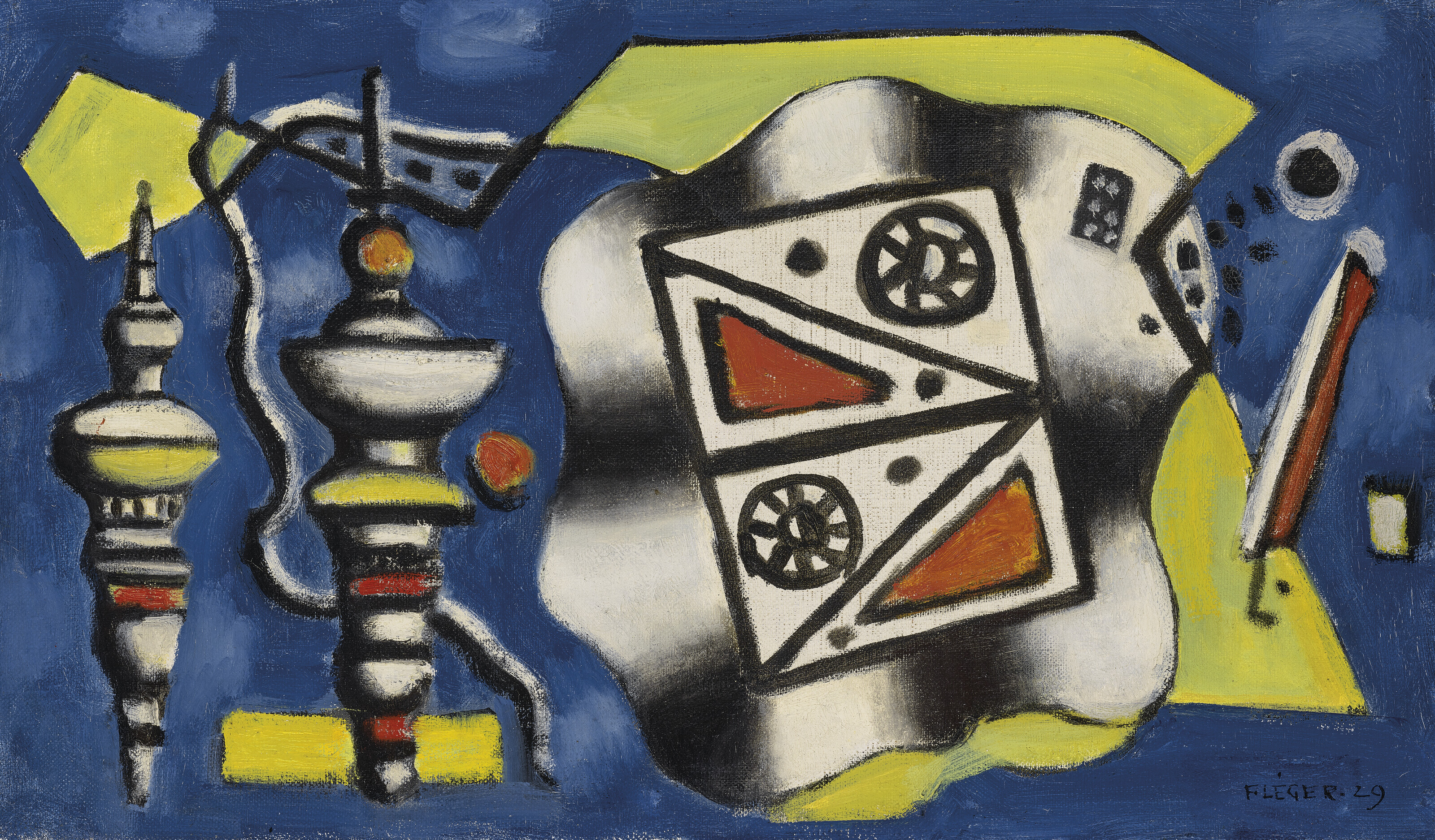 Fernand Léger — Композиция "sur fond bleu", изображение 1