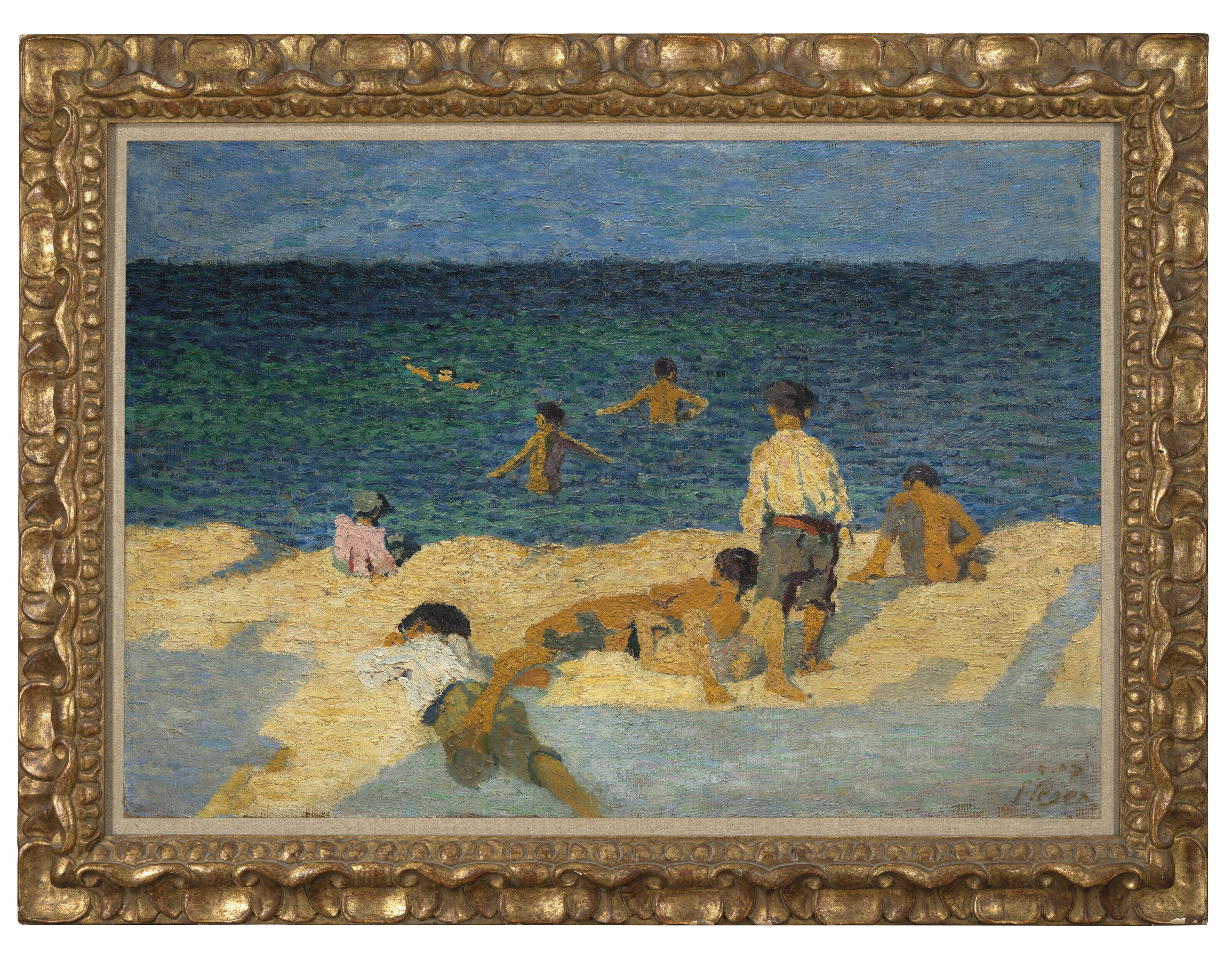 Fernand Léger — Мужчины у моря ( спереди ); Дома на Корсажном берегу ( сзади ), изображение 4
