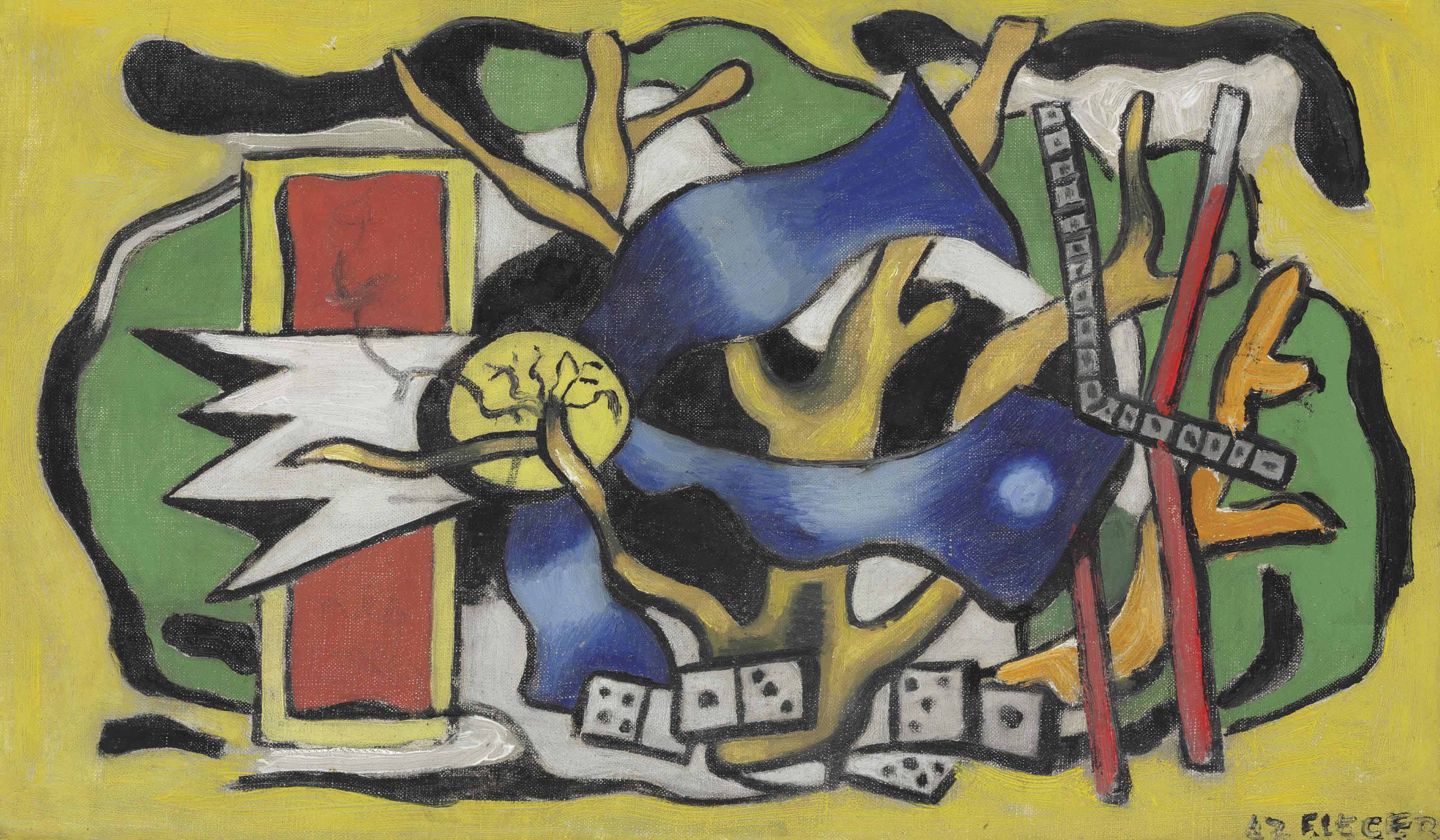 Fernand Léger — Композиция sur fond jaune