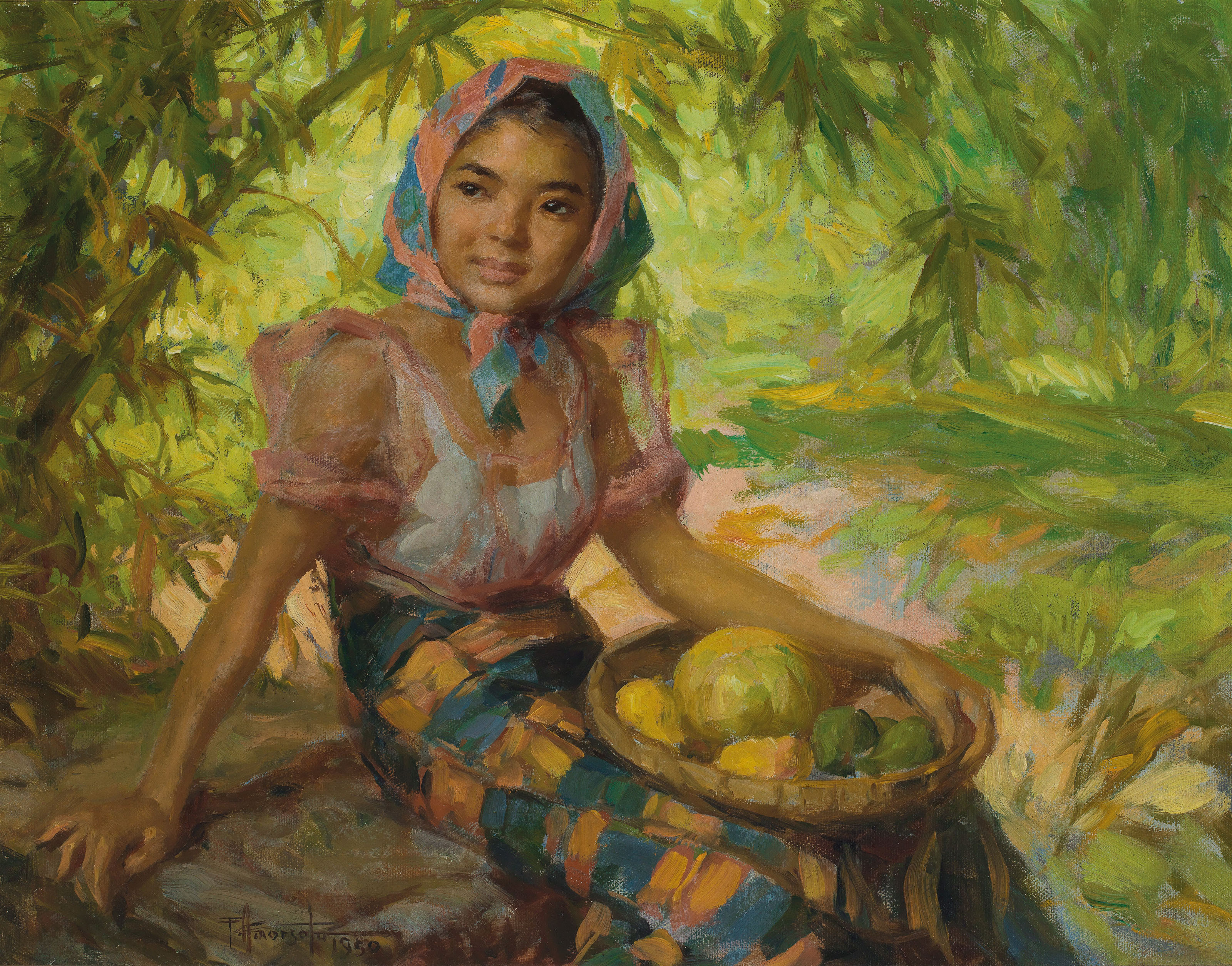 Fernando Amorsolo — КРЕСТЬЯНСКАЯ ДЕВУШКА