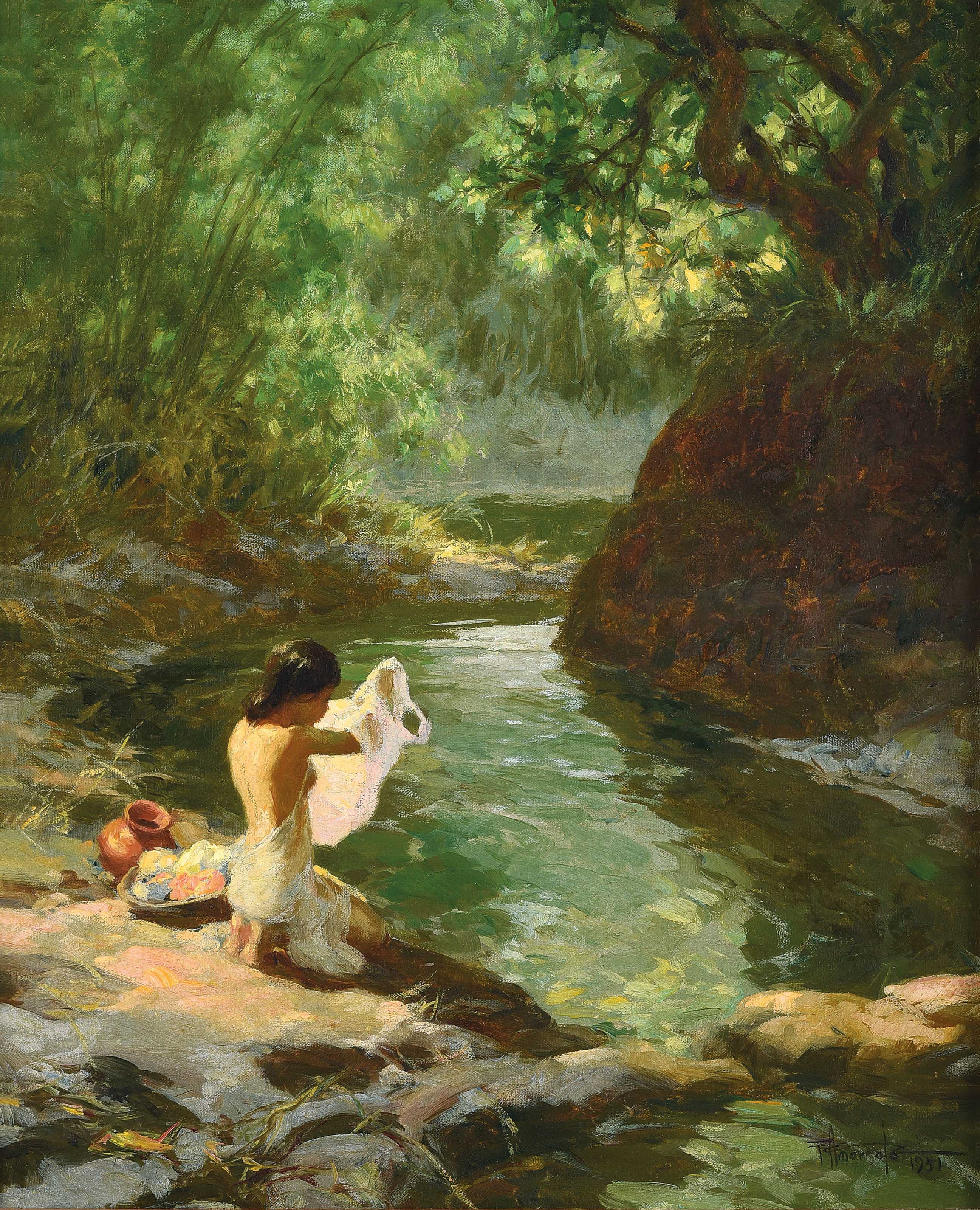 Fernando Amorsolo — Мытье у ручья
