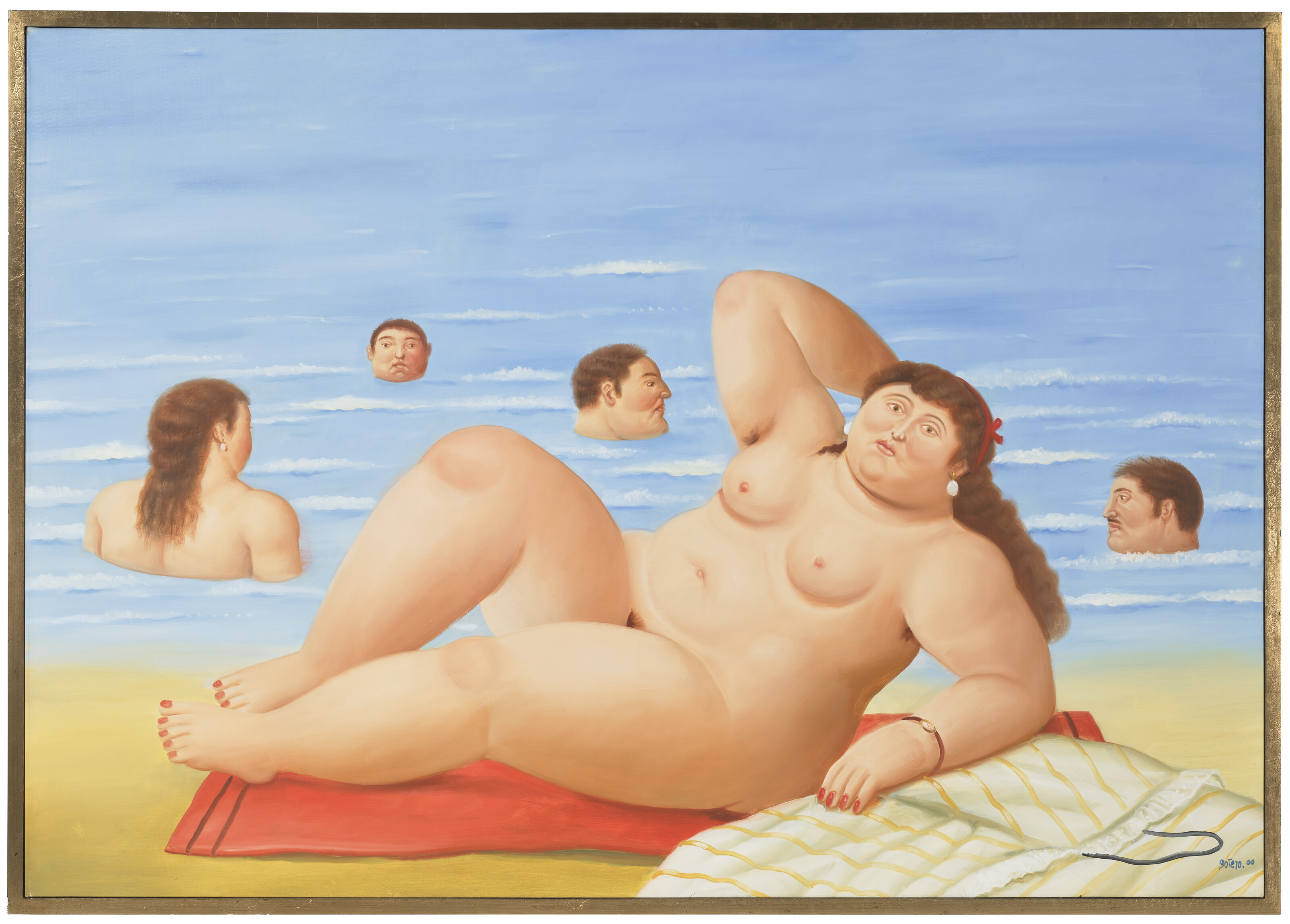 Fernando Botero — Обнаженная на пляже, изображение 2