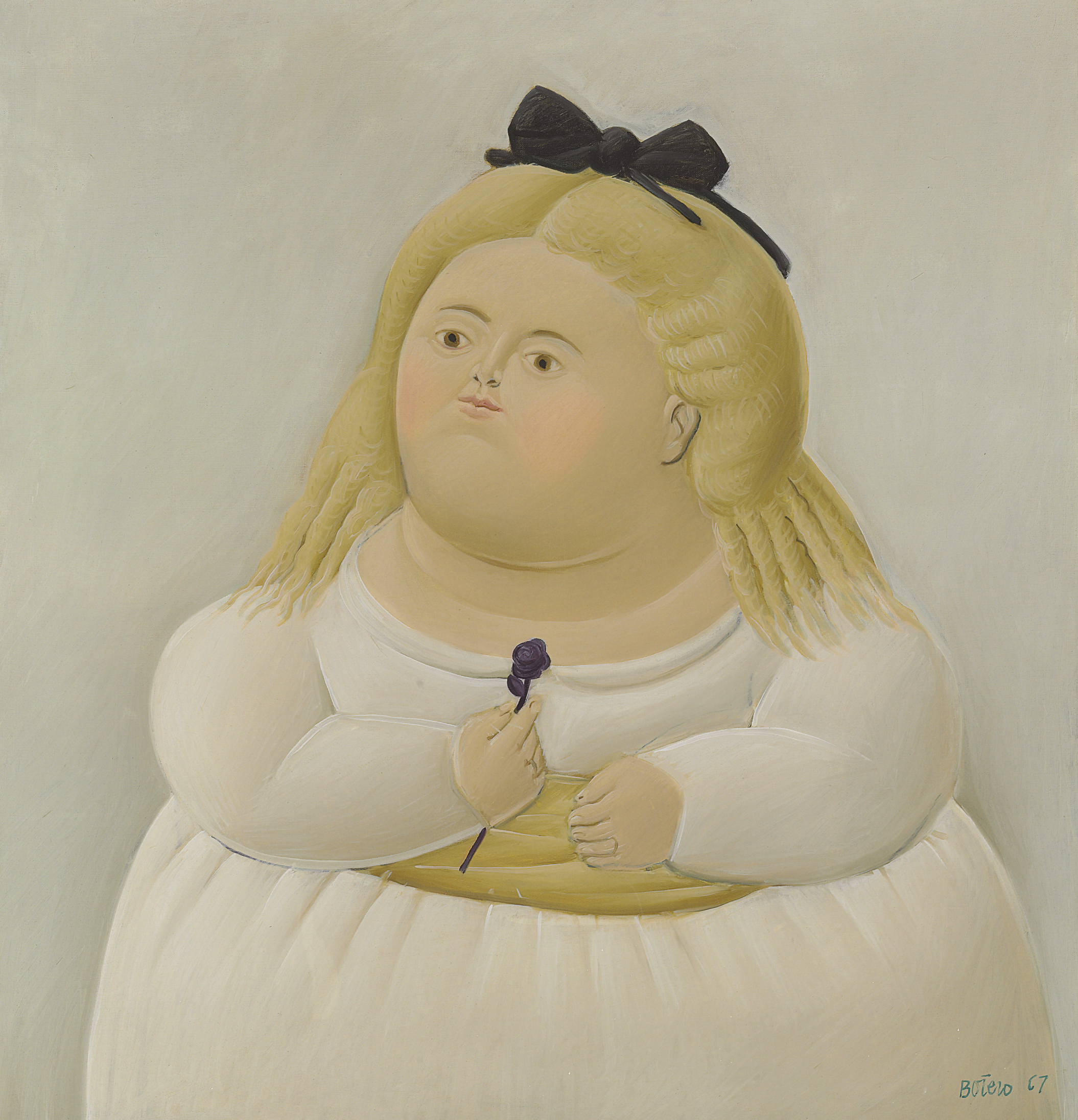 Fernando Botero — Без названия (Девушка в белом платье)