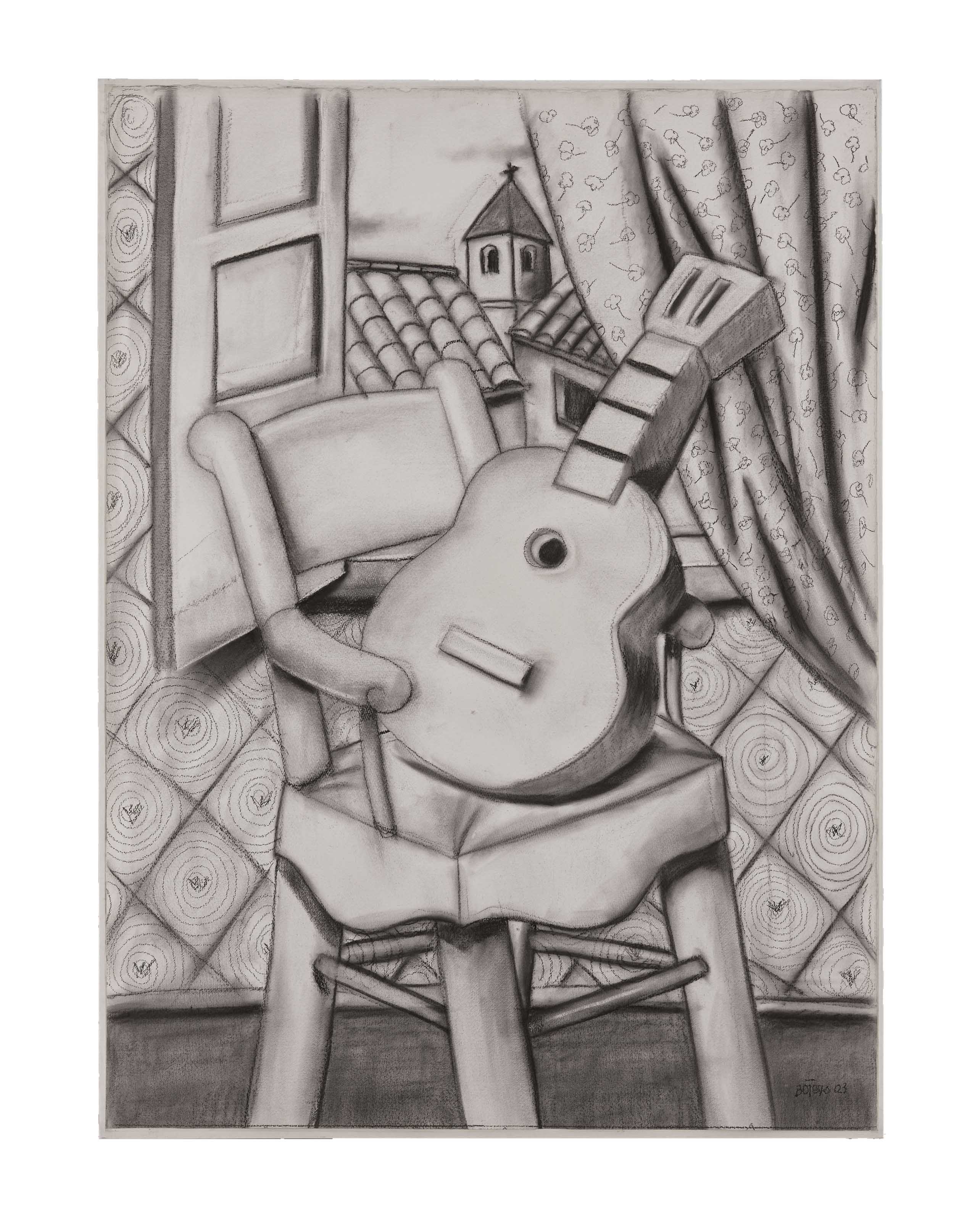 Fernando Botero — Гитара на шезлонге