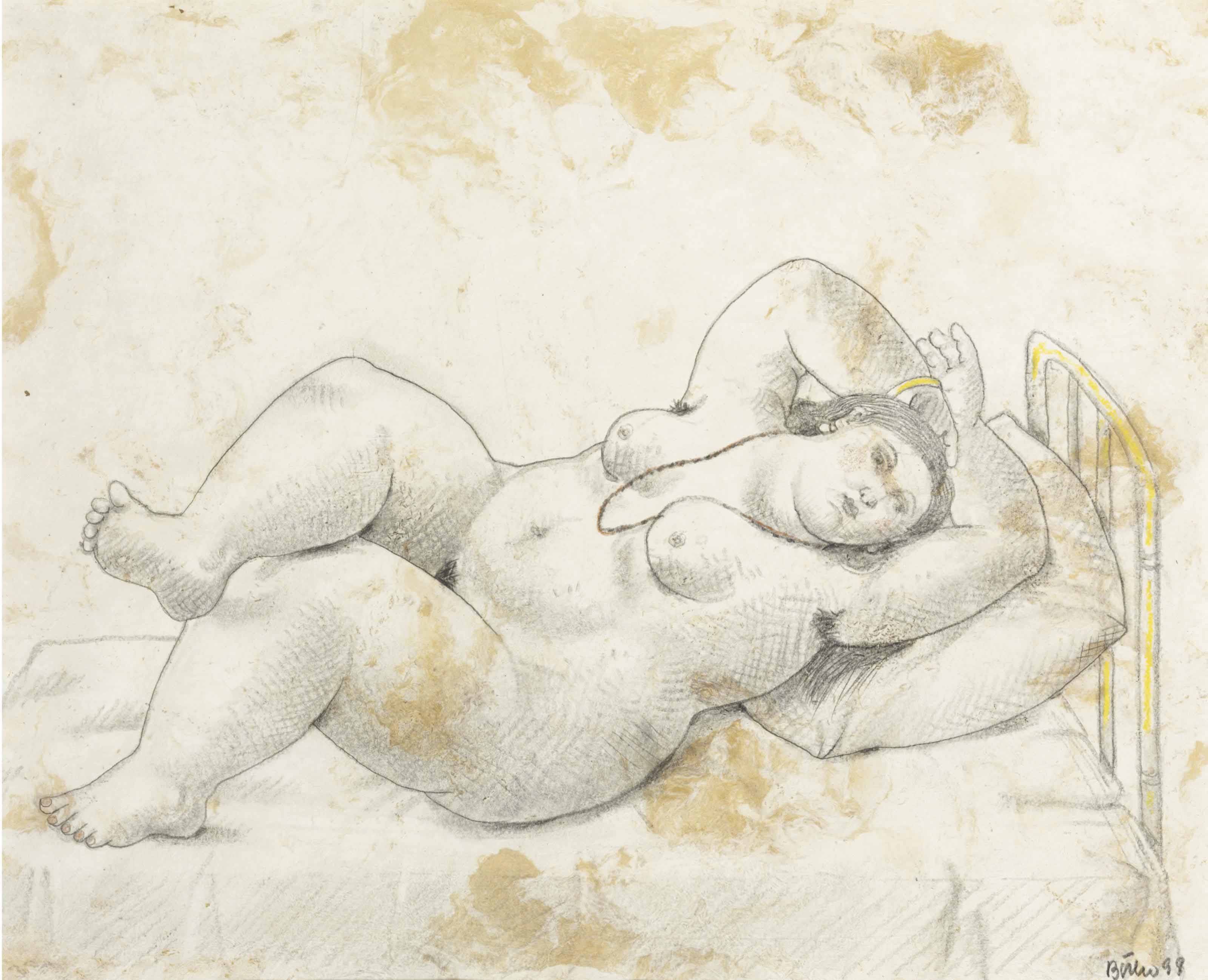 Fernando Botero — Лежащий обнаженный