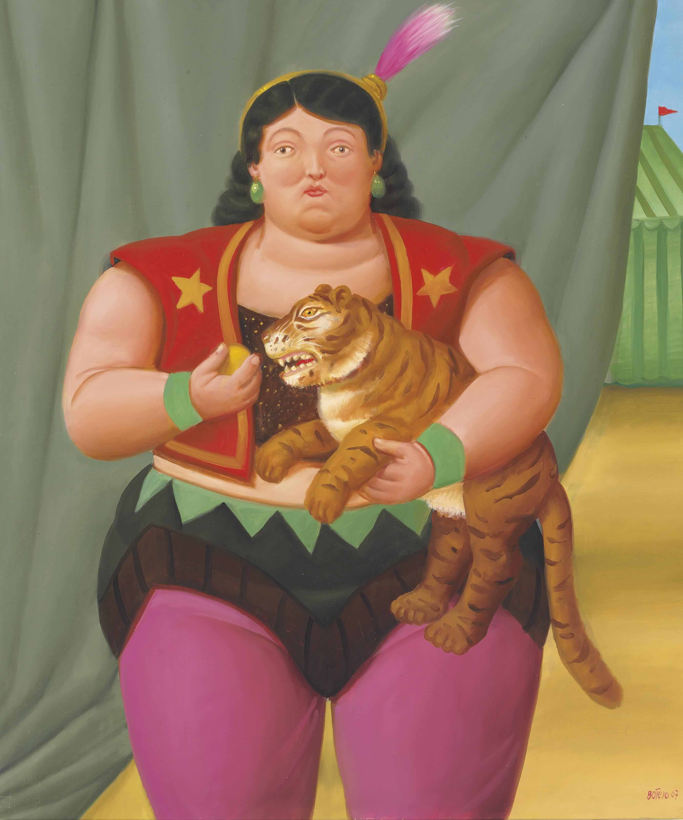 Fernando Botero — Циркачка с тигренком