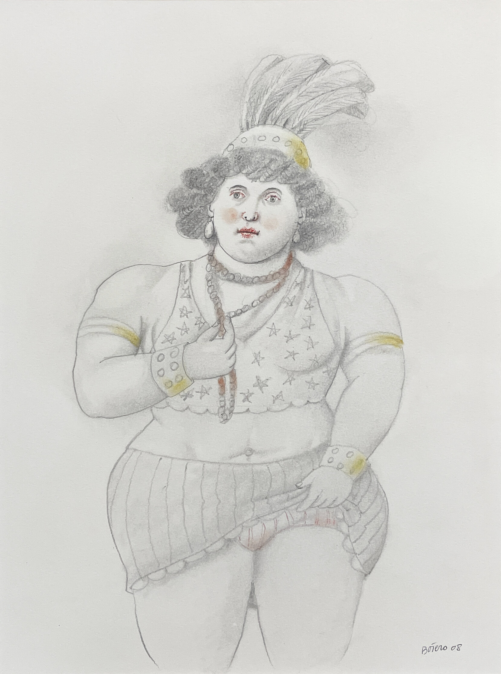 Fernando Botero — Женщина с ожерельем и эгреткой