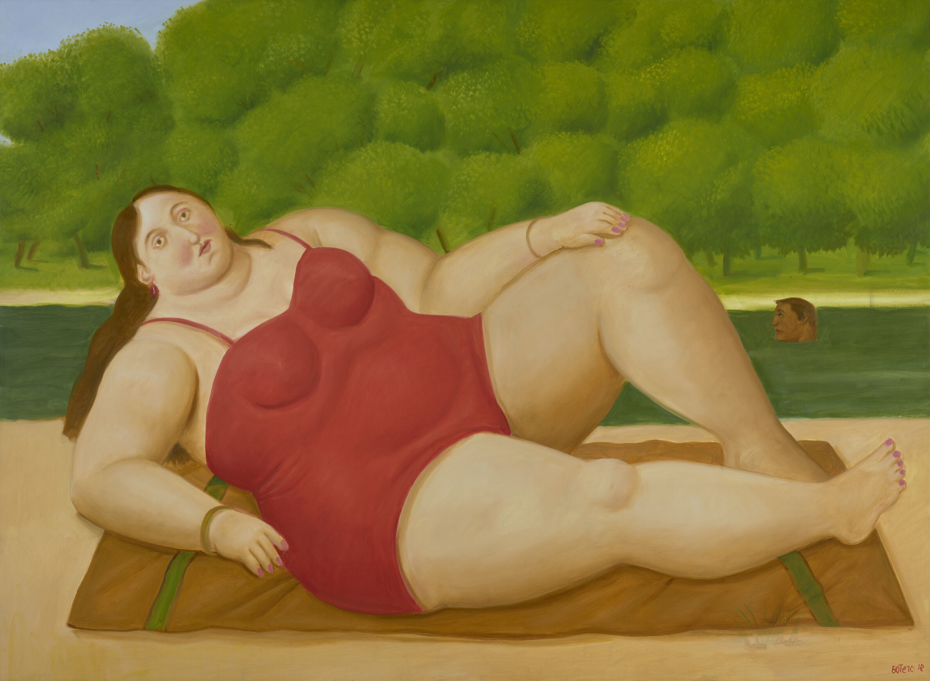 Fernando Botero — Купальщица в реке
