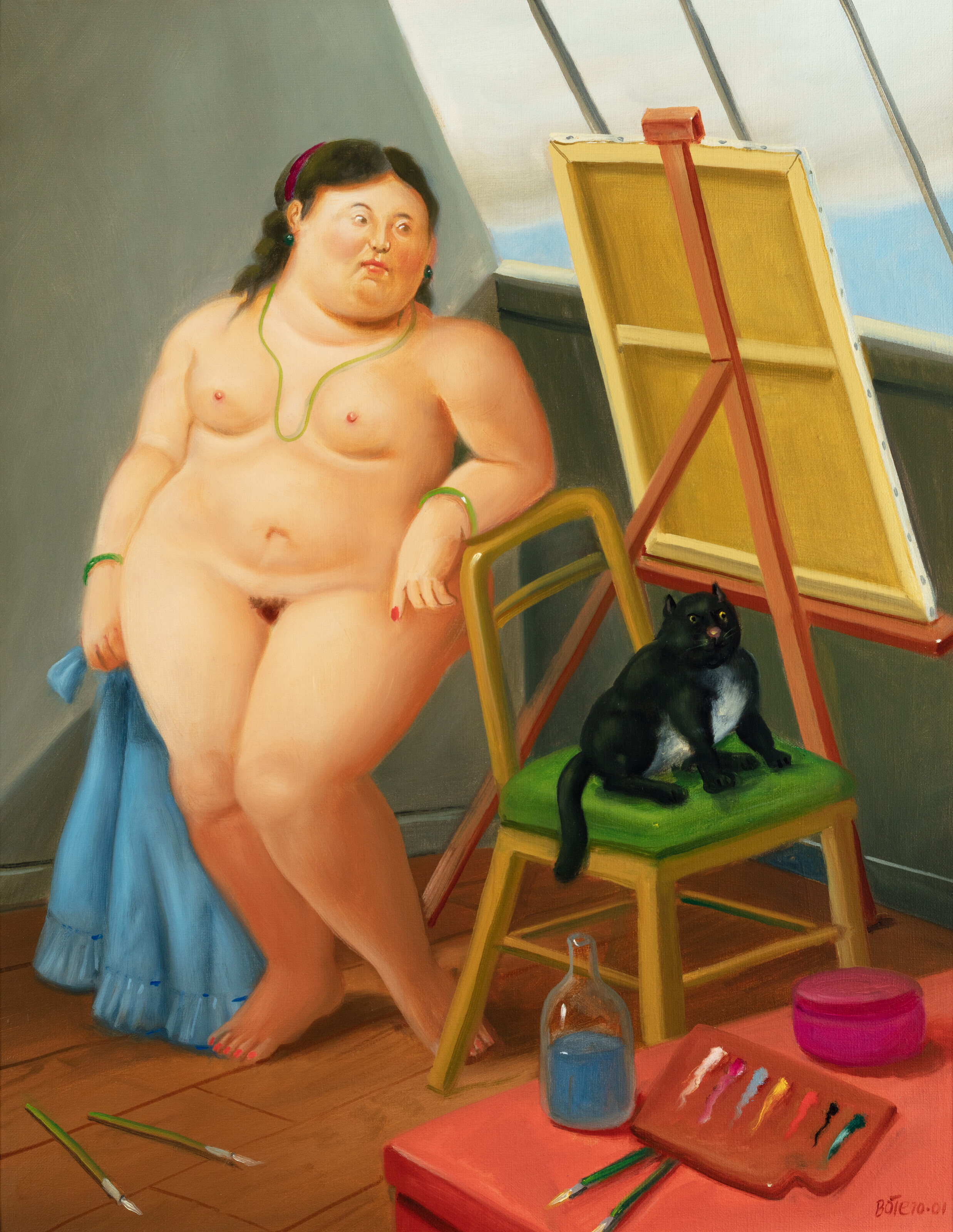 Fernando Botero — Модель в студии