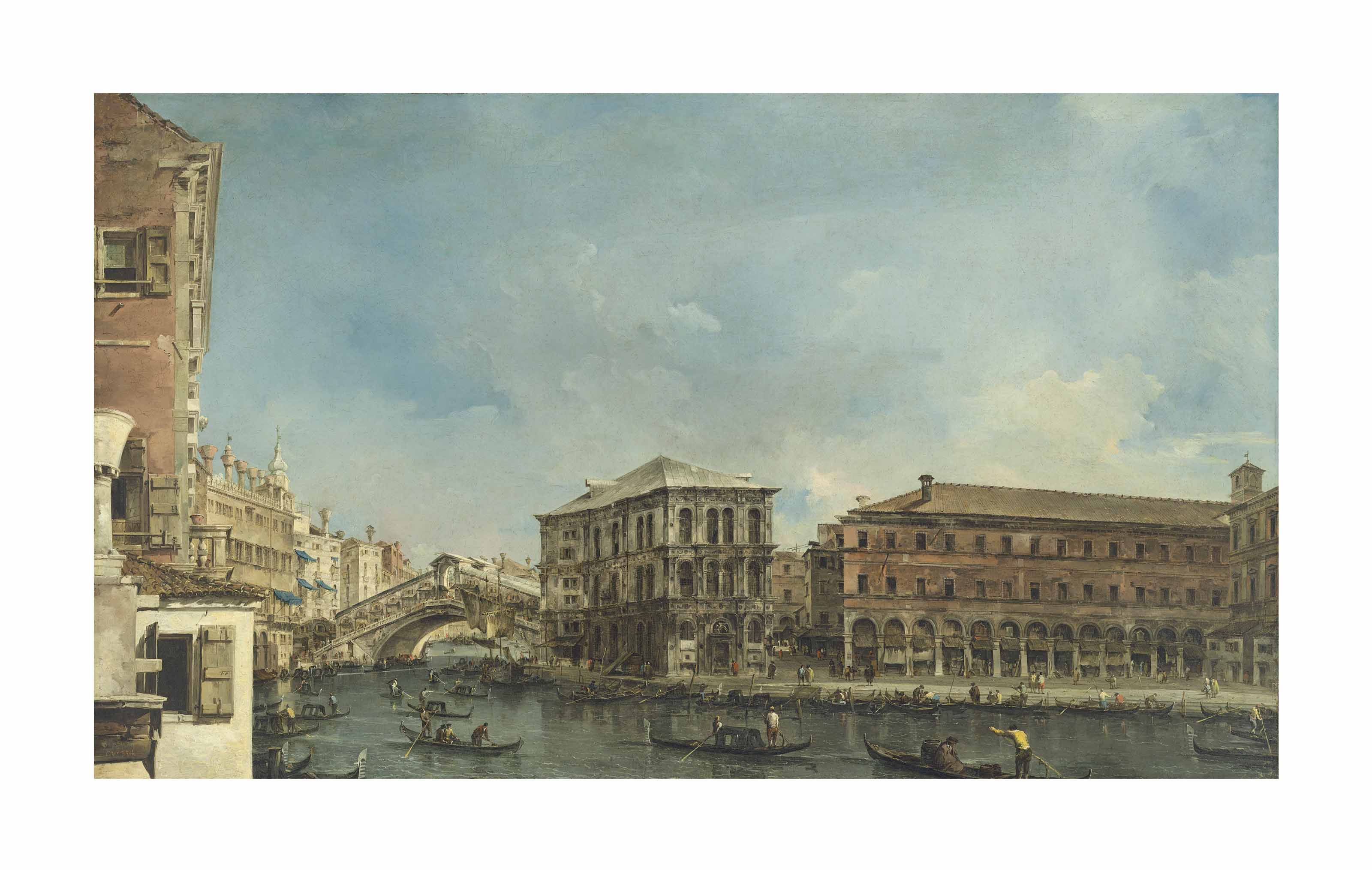 Francesco Guardi — Венеция: мост Риальто с Палаццо деи Камерленги, изображение 1